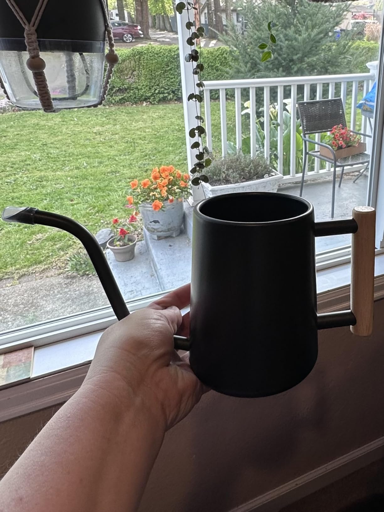 Watering Can for Indoor Plants, 35 oz/1000 ml Metal Stainless Steel Pot with Long Spout for House Plants Bonsai Outdoor Garden Flower, Decorative customer photo 1