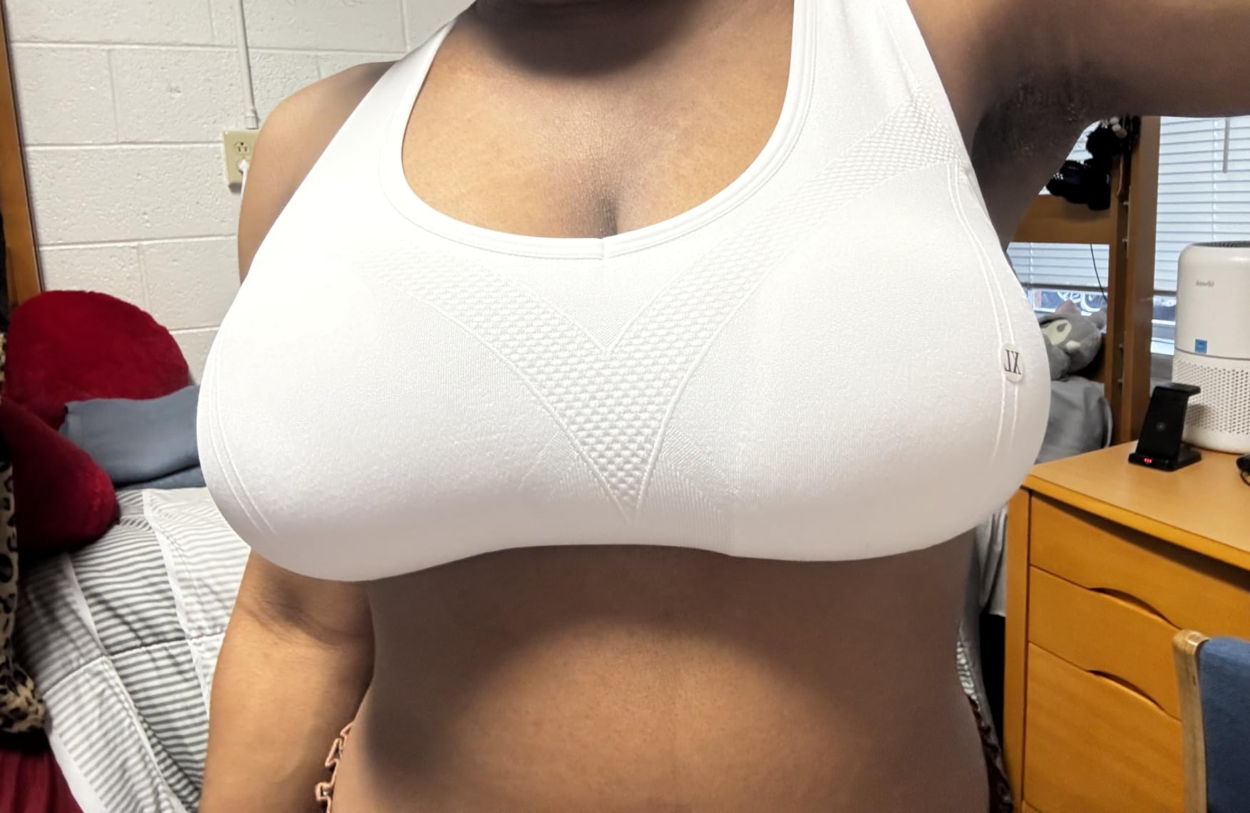 FITTIN Supportive Sports Bra for Large-Bust: 12-Hour Zero-Pressure Comfort | Full Coverage No Spillage Comfortable Fit Padded Racerback Sports Bras for Yoga Gym for C-DDD Cup Plus Size Women customer photo 2