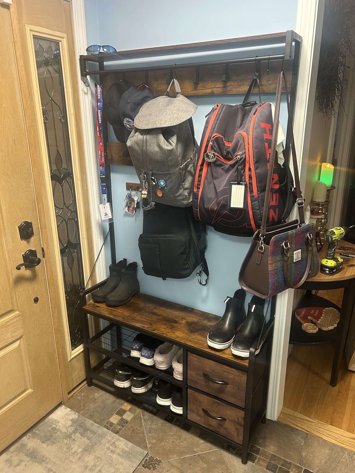 Lulive Hall Tree with Bench and Shoe Storage, 31.5” Coat Rack Freestanding customer photo 1