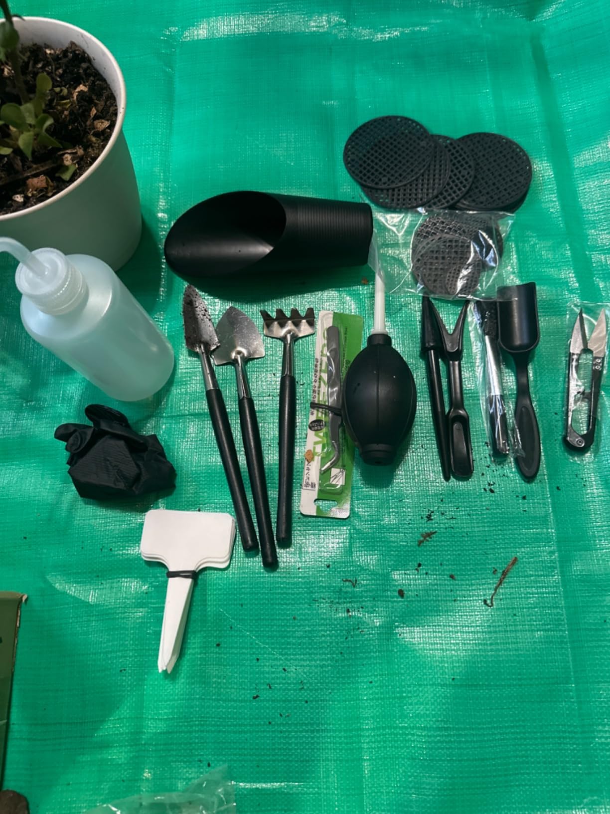 Melphoe 25Pcs Mini Garden Hand Transplanting Succulent Tools Set, 39.4