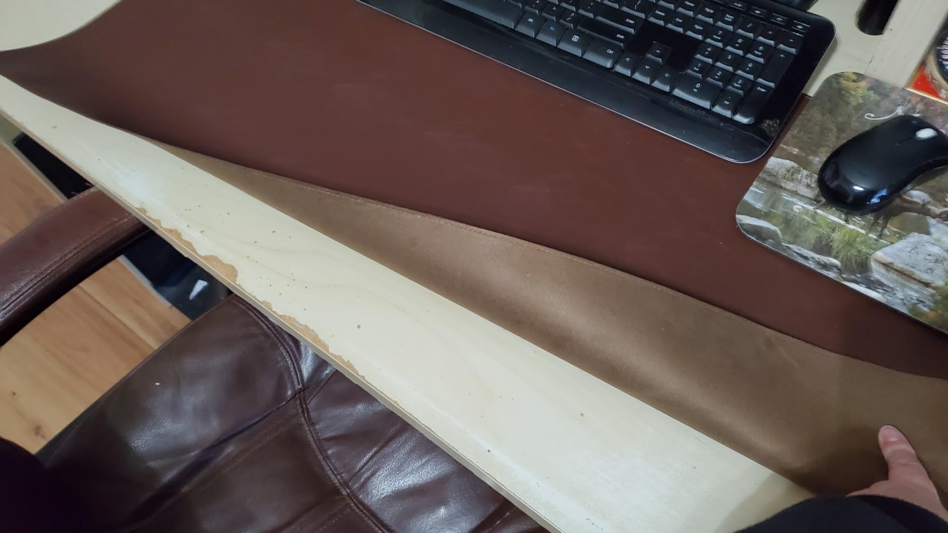 Cossini XL Desk Pad - Large Vegan Leather Desk Mat (17 x 36) - Buttery Smooth Writing, Damage Blocking, Non-Slip, Waterproof - Home Office Computer Desk Protector Blotter Laptop Keyboard Mouse Pad customer photo 1