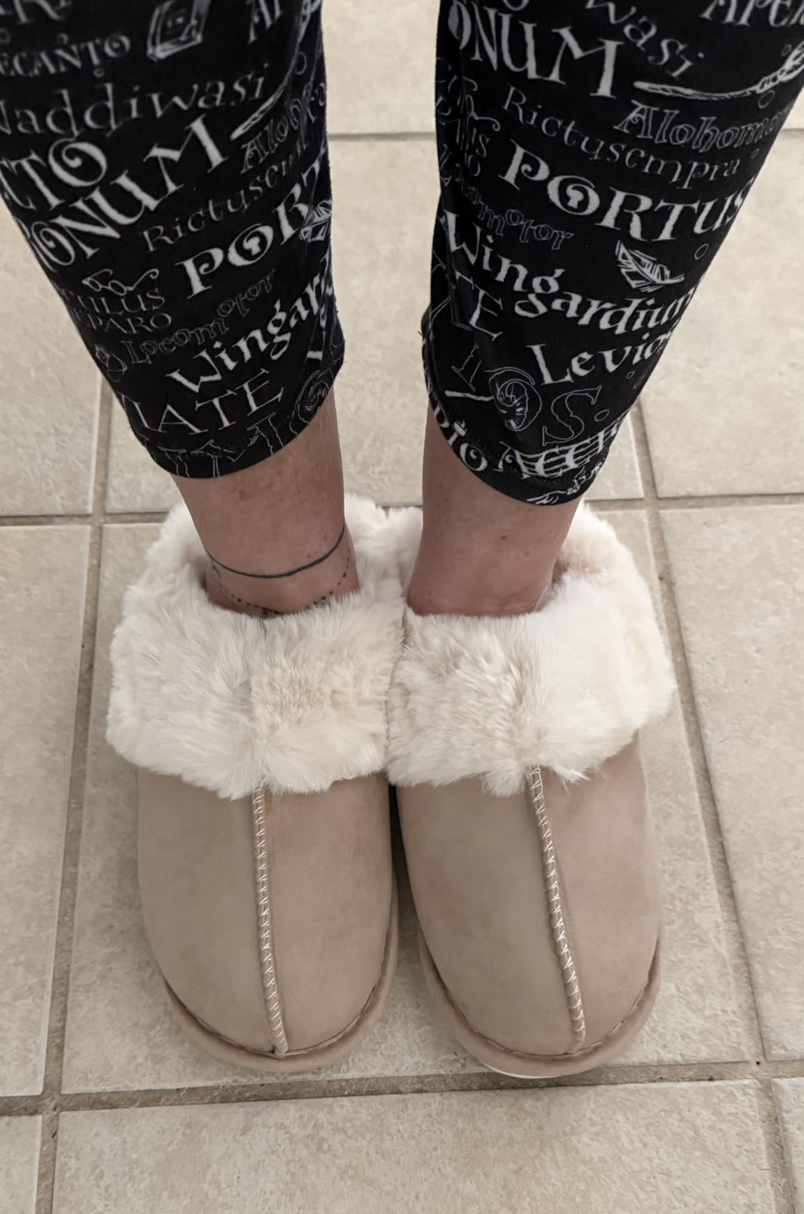 Womens Fuzzy Slippers Memory Foam Warm Cozy Indoor House Shoes | Fluffy, Comfy, Winter, Faux Fur, Indoor Outdoor, Non-Slip, Slip On, Home, Bedroom customer photo 1