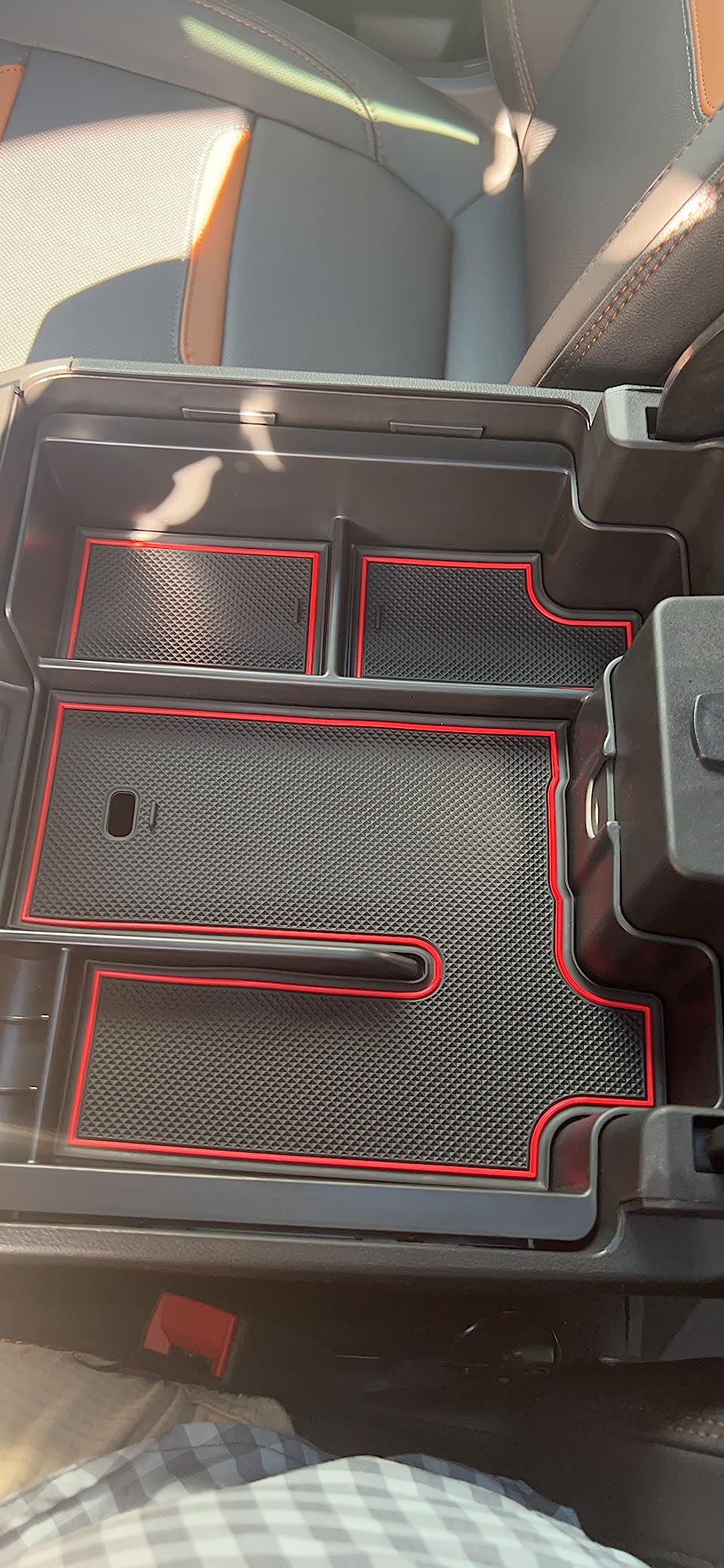 Center Console Organizer Tray for 2019-2022 Chevy Silverado/GMC Sierra 1500 | 2020-2022 2023 Silverado/Sierra 2500HD 3500HD Accessories Full Size Console Insert Tray, Full Console w/Bucket Seats ONLY customer photo 1