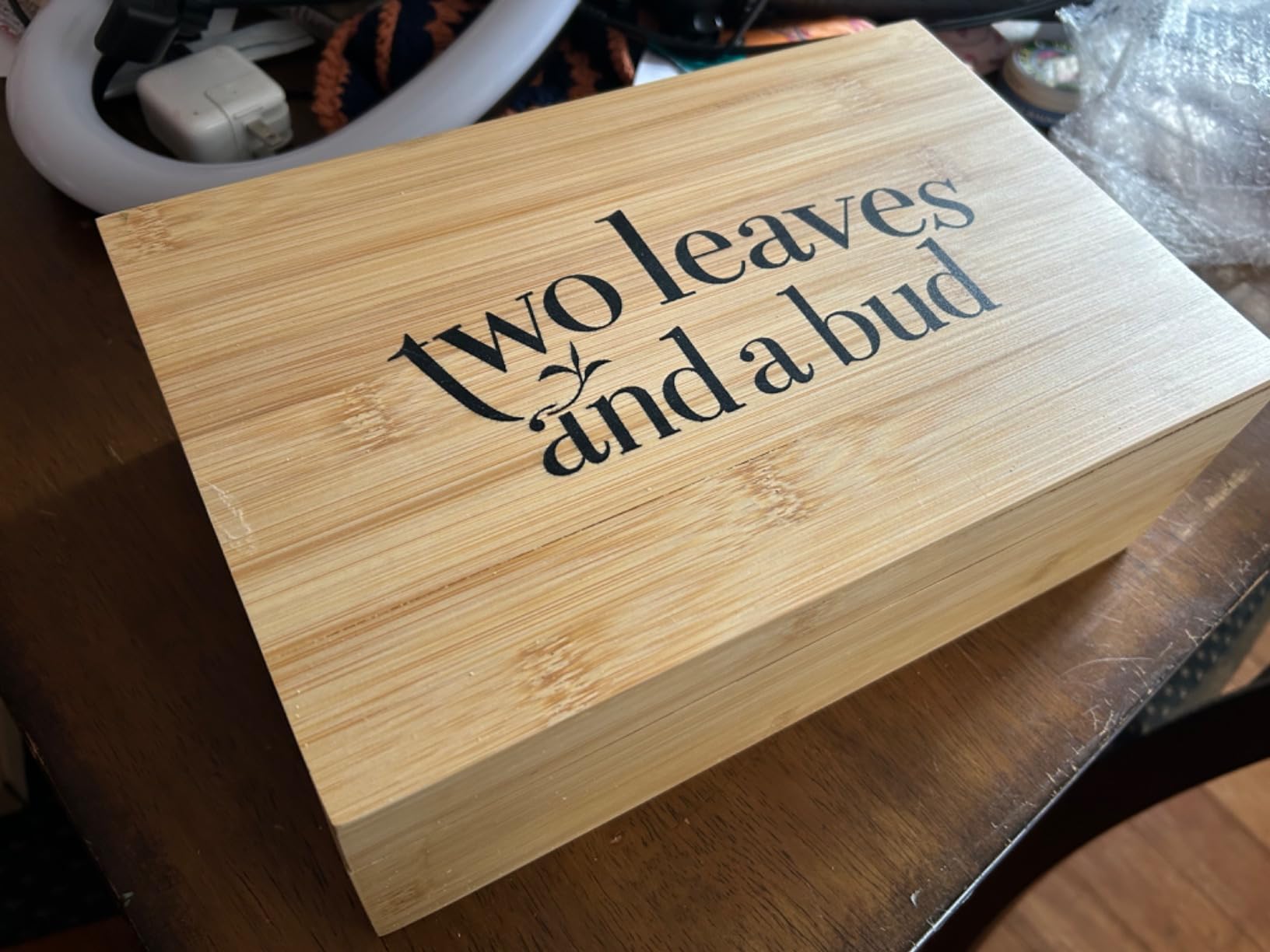 Two Leaves and a Bud Organic Tea Sampler in 6-Slot Bamboo Presentation Box customer photo 2