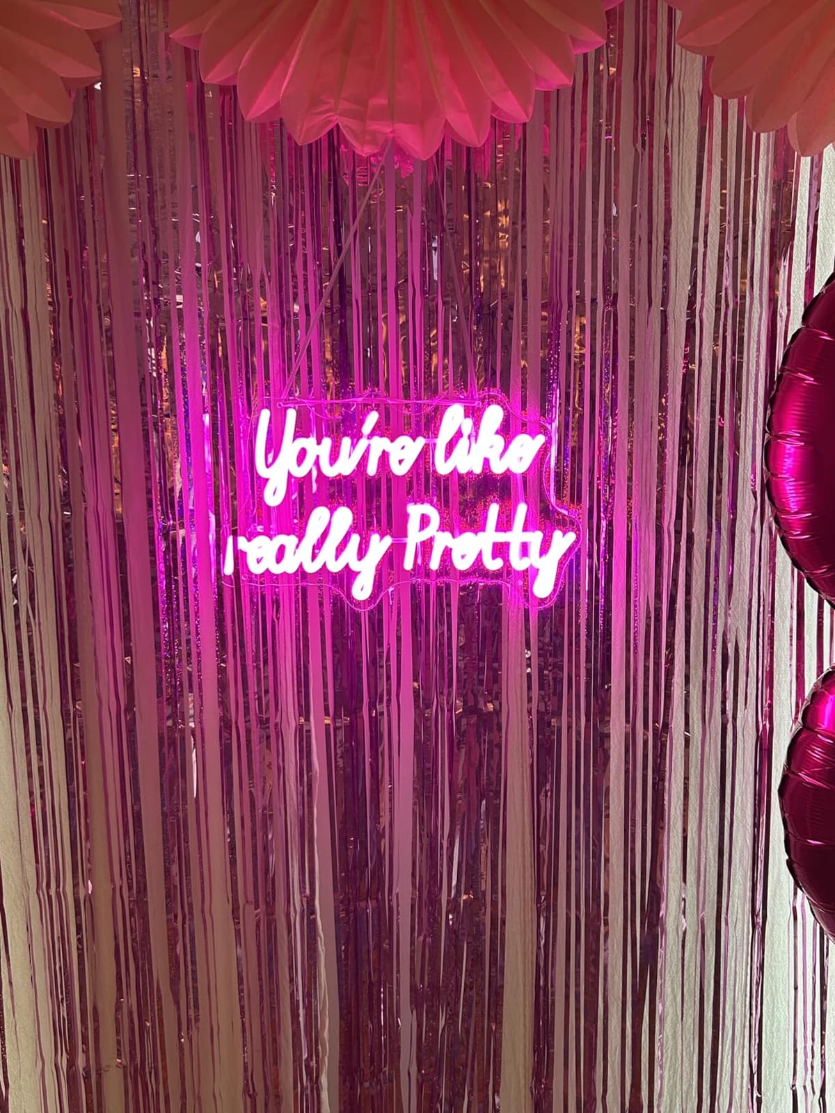 You are like really pretty Led Neon Sign, neon lights with USB for room decor, Pink neon sign for teen girl room decor, light up sign for wall decor customer photo 1