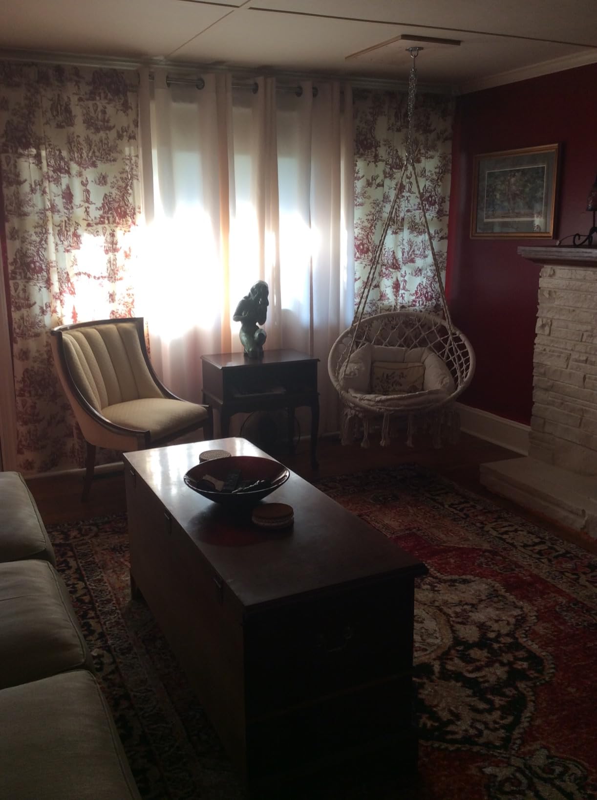 Macrame Swing Chair, Hanging Chair with Thick Cushion, Boho Style customer photo 2