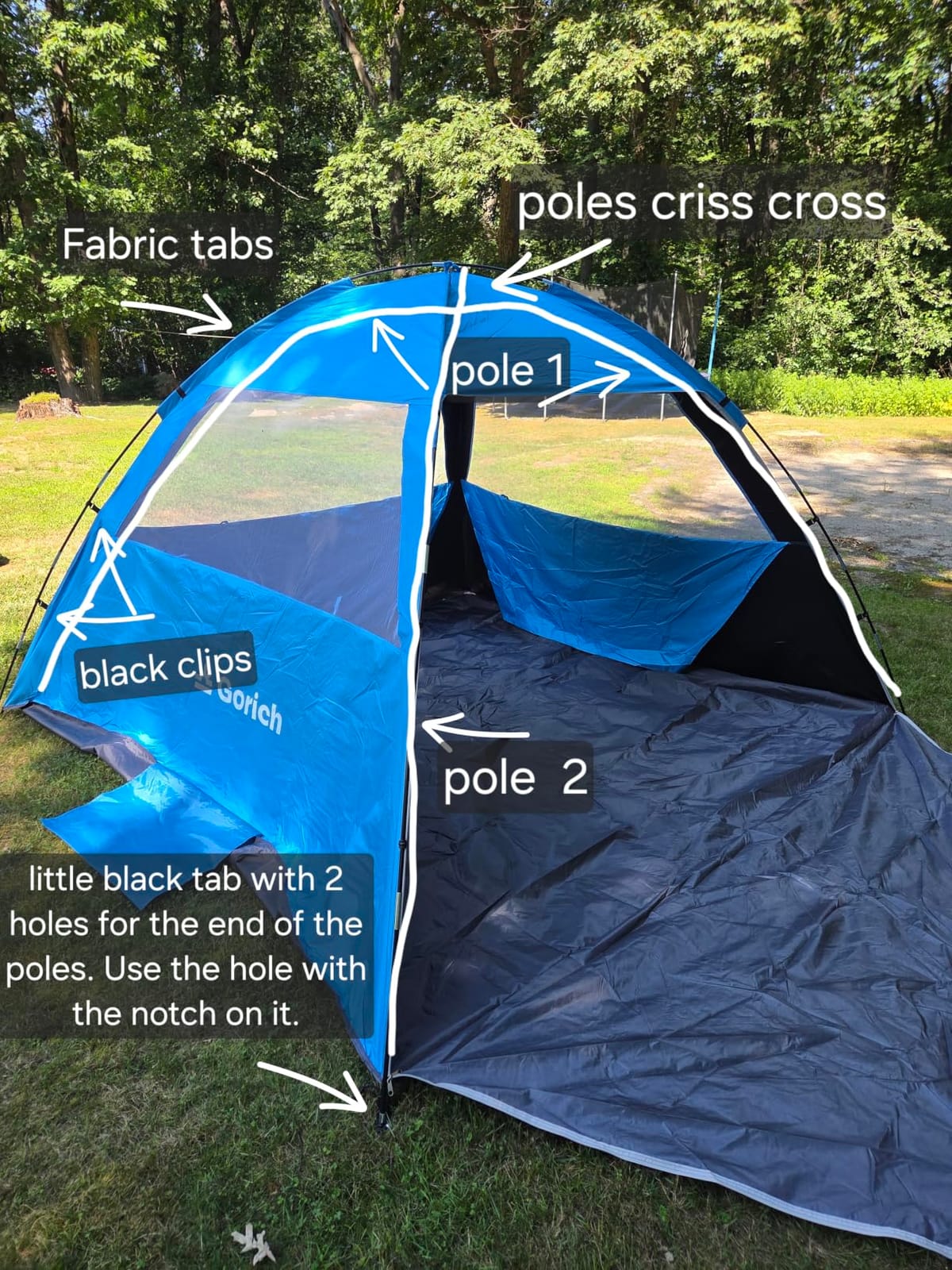 Gorich Beach Tent Sun Shelter for 3/4/6/8/10 Person with UPF 50+ UV Protection, Lightweight & Easy Setup Beach Shade Canopy, Portable Beach Shade Tent Beach Cabana customer photo 2