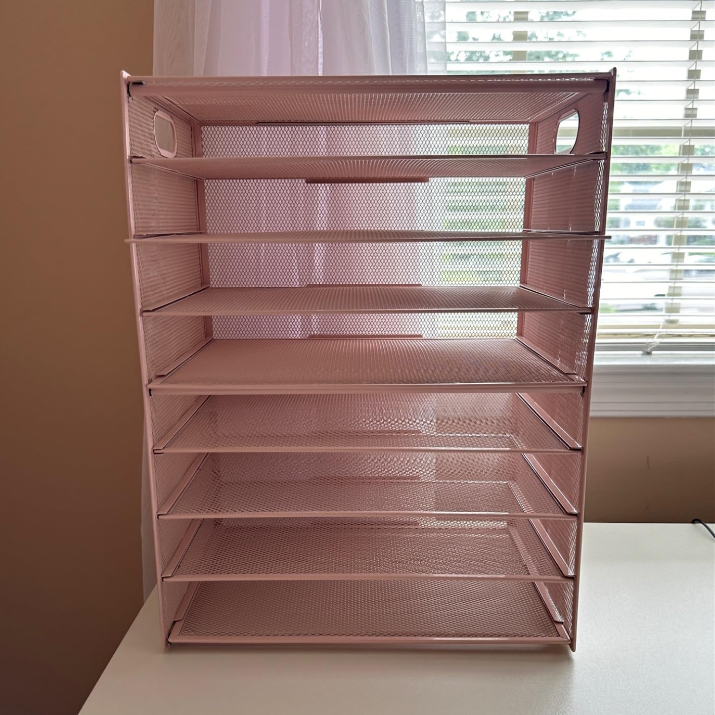 9-Tier Paper Organizer for Desk, Metal Mesh Letter Tray with Handles, Black | Desk File Organizer with Removable Trays for Sorting Files, Folders, Mail and Printer Paper at Home, School or Office customer photo 1