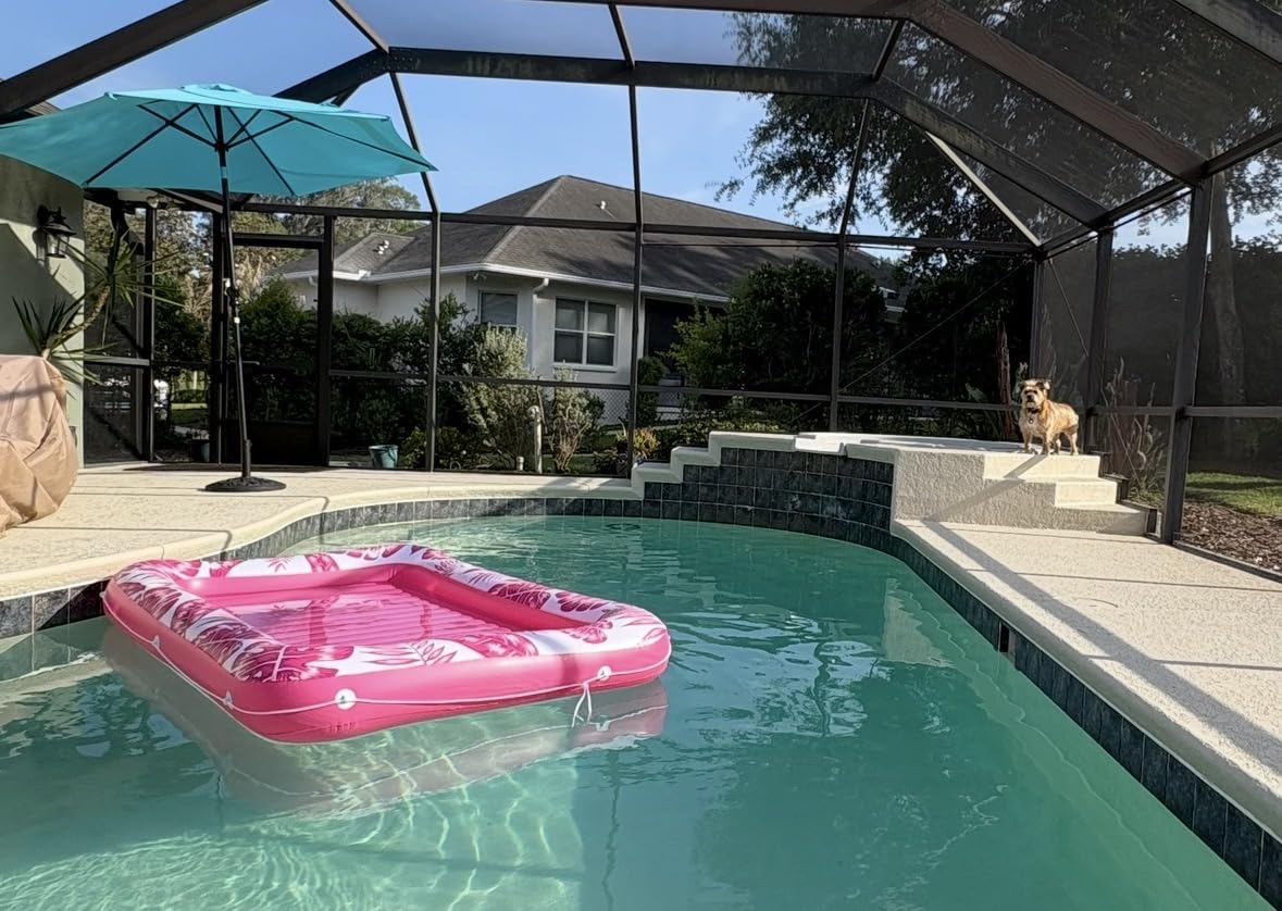 Inflatable Tanning Pool Lounger Float - Jasonwell 4 in 1 Sun Tan Tub Sunbathing Pool Lounge Raft Floatie Toys Water Filled Tanning Bed Mat Pad for Adult Blow Up Kiddie Pools Kids Ball Pit customer photo 2