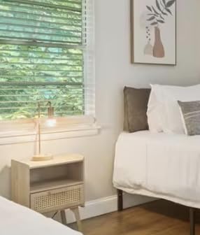 Lerliuo Rattan Nightstand, Boho Side Table with Drawer Open Shelf, Cane Accent Bedside End Table with Solid Wood Legs for Bedroom, Dorm and Small Spaces (Natural) customer photo 2