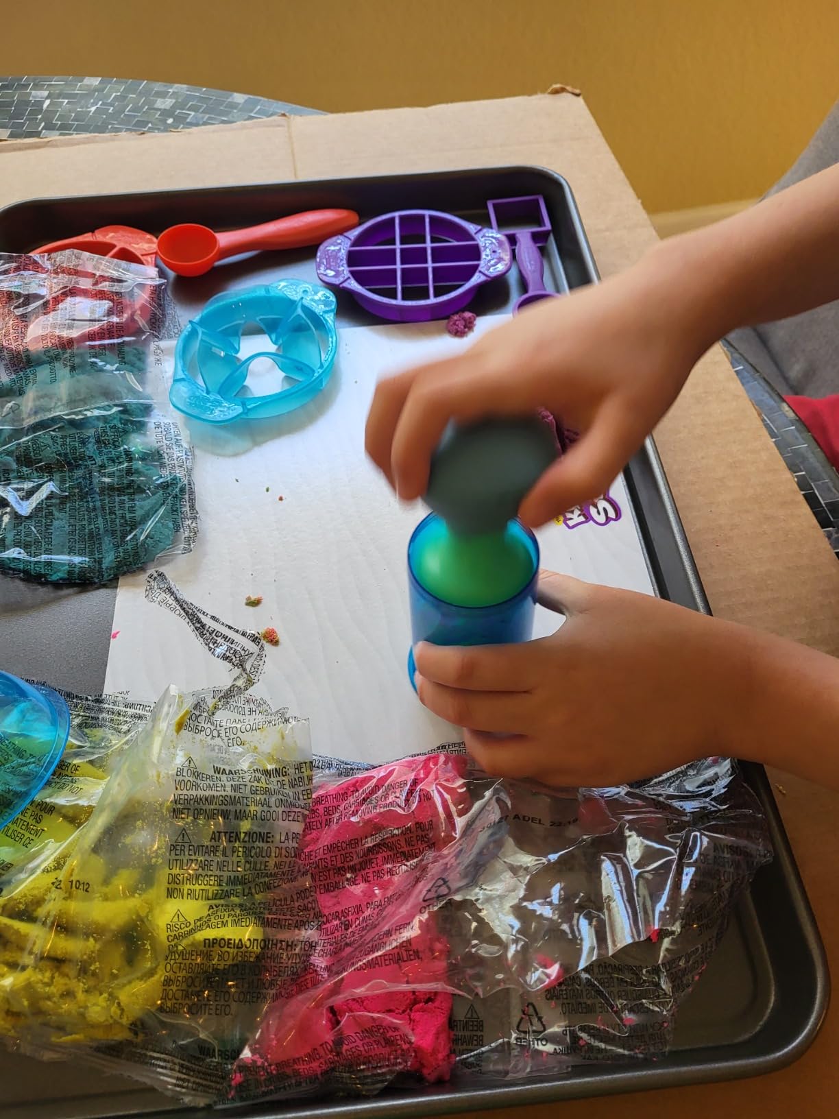 Ultimate Sandisfying Set, Moldable Sand Sensory Toys, Ages 7+ | Mix, Layer & Shape 3 Bright Colors, 2lbs Play Sand & 10 Tools, Creative Open-Ended Play, Birthday Gifts for Kids customer photo 1
