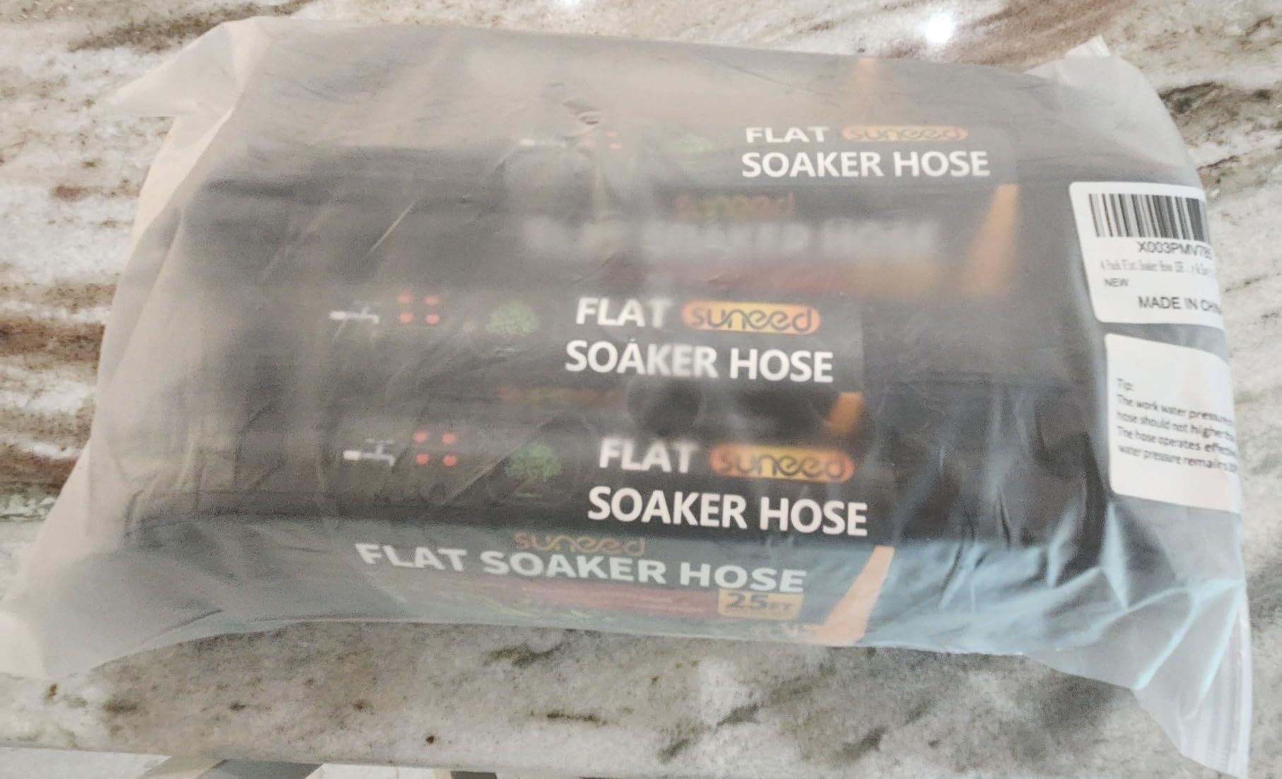 4 Pack Flat Soaker Hose 25FT for Garden Beds, Lightweight Drip Soaker Hose 100 ft for Foundation Watering of Plants - Garden Sprinkler Soaker Hoses with Heavy Duty & Easy to Install customer photo 2