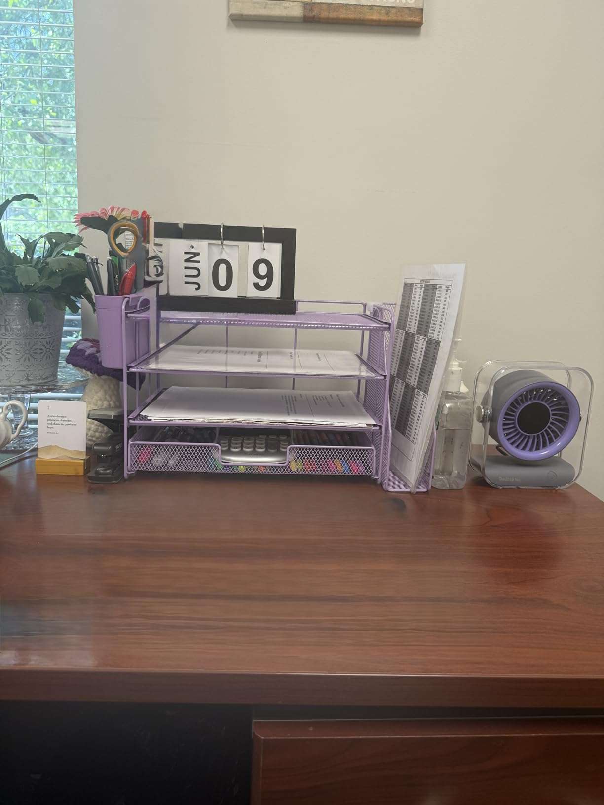 Desk Organizer, 4-Tier Desktop File Organizer with Drawer and Pen Holders, Office Desk Accessories, File Sorters, Workspace Organizers for Office Supplies (Black) customer photo 1
