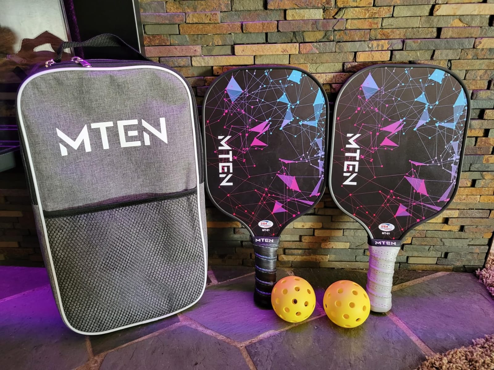 MTEN Pickleball Paddles Set of 2/4/1, USAPA Approved Fiberglass Rackets | Lightweight Set for Men, Women, Beginners & Intermediate customer photo 2