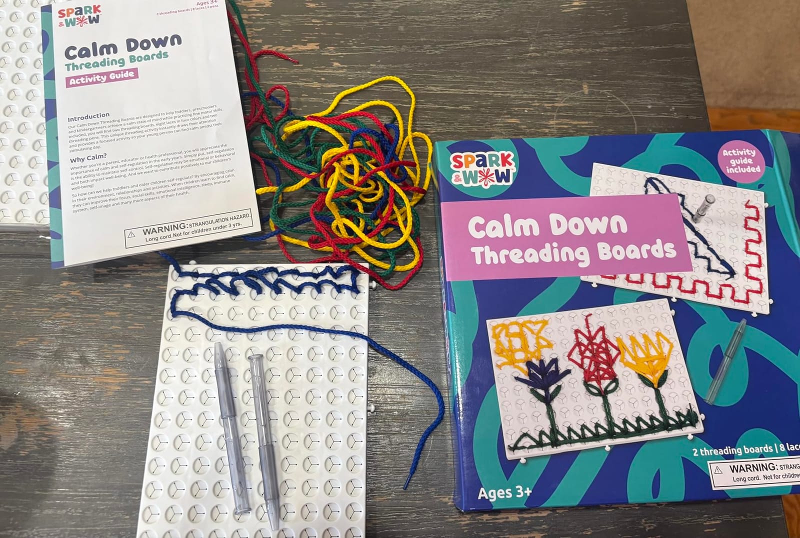 SPARK & WOW Calm Down Threading Boards, Set of 2, Sensory Activity Board | Autism Toys for Play Therapy, ADHD Toys for Sensory Play customer photo 2