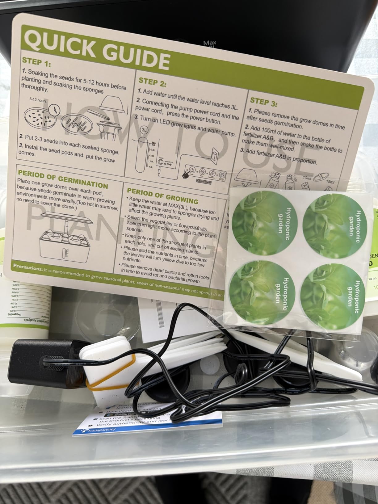 8 Pods Hydroponics Growing System with LED Grow Light - White | Quiet Water Pump, Automatic Timer, Adjustable Height for Fresh Herbs, Vegetables, Indoor Gardening, Gifts for Plant Lovers customer photo 1