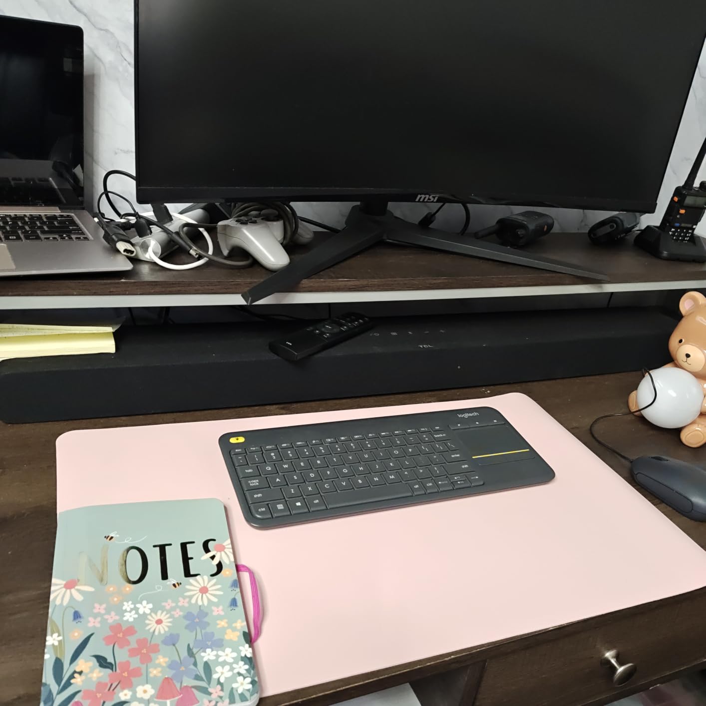 YSAGi Leather Desk Pad Protector, Large Mouse Pad, Non-Slip PU Leather Desk Blotter, Waterproof Writing Pad for Office and Home (31.5