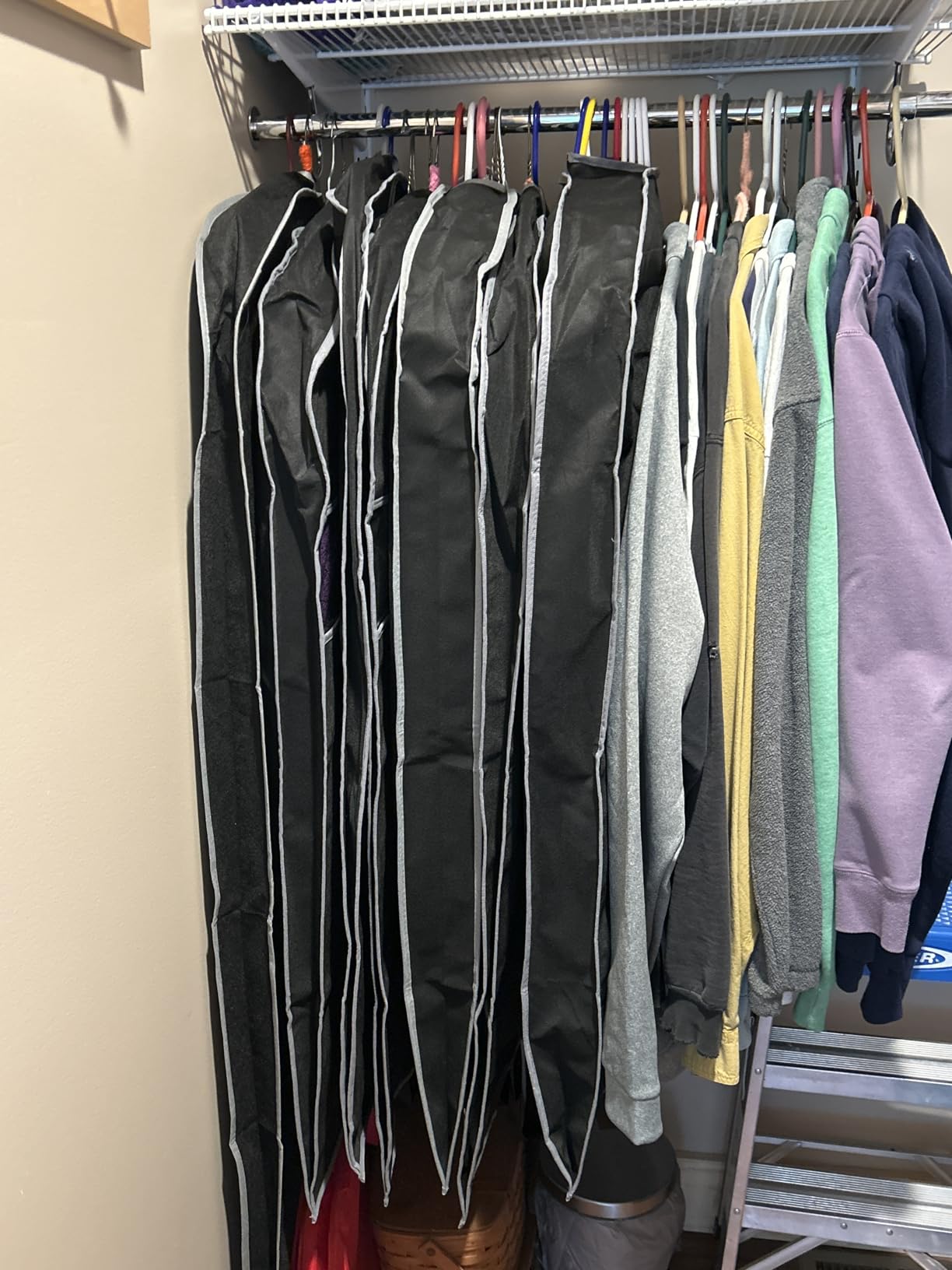 BALEINE 1PK Heavy Duty Garment Bag with Shoe Storage Travel Bag for Dresses, Suit, Coats Travel Essential (43