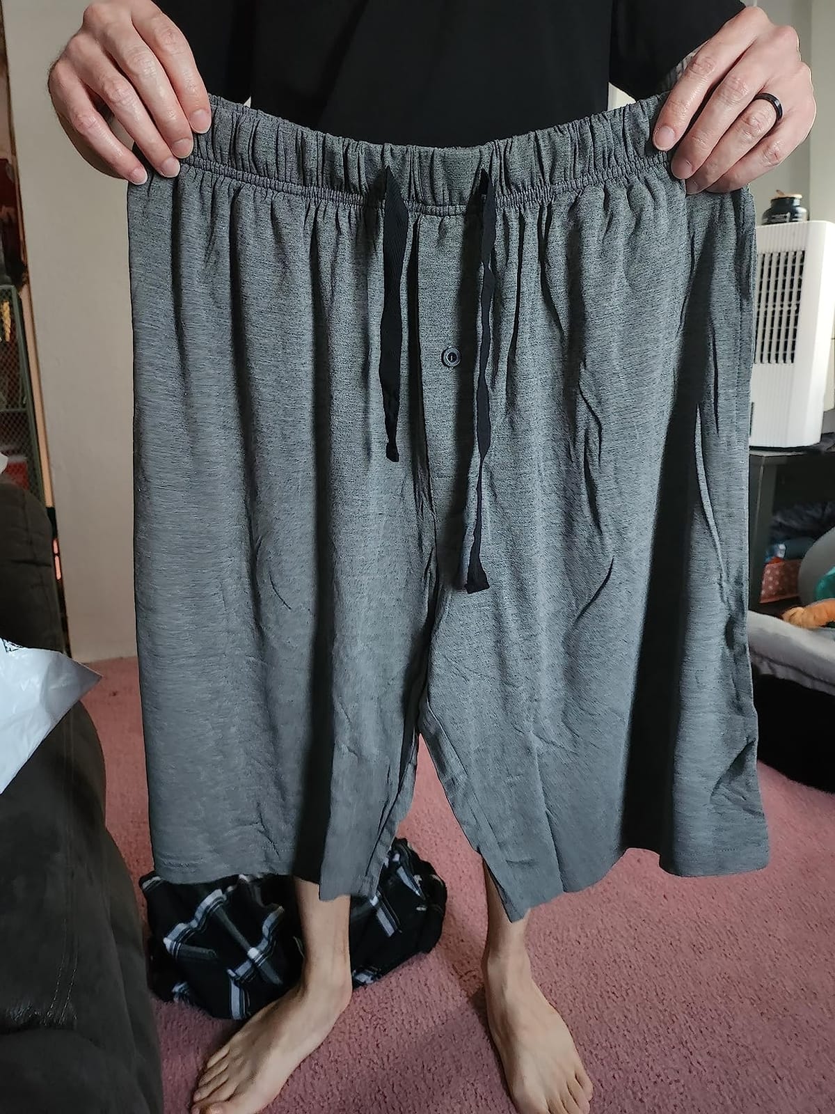 BAMBOO COOL Men's Pajama Shorts Lounge Sleep Shorts with Pockets 2 Pack | Soft, lightweight and breathable pajama bottoms with elastic waist, drawstring & button fly. Great sleepwear & loungewear. customer photo 2