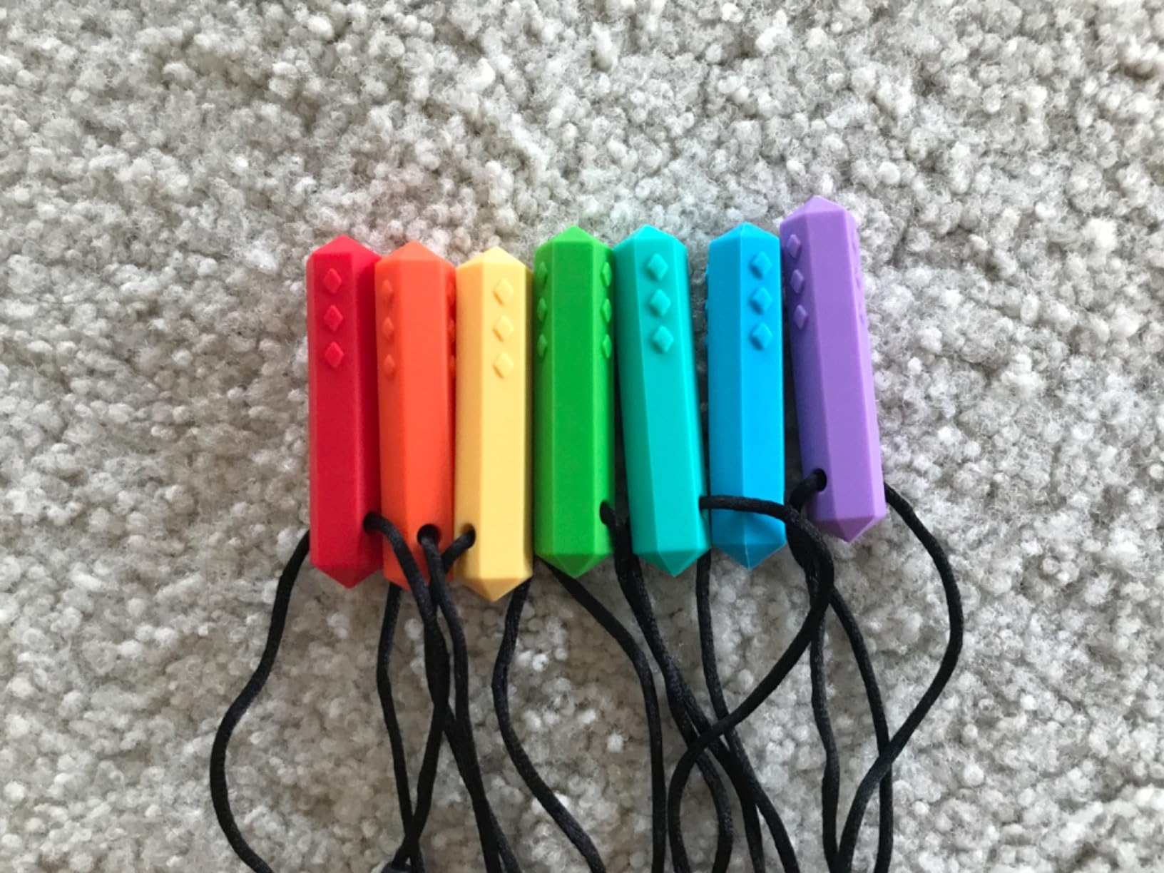 Chew Necklaces for Sensory Kids, 8 Pack Chewy Necklace Sensory Boys and Girls with Autism, ADHD, SPD, Biting, Silicone Teething Necklace Oral Chew Toys for Adults Reduce Chewing Anxiety Fidget customer photo 2