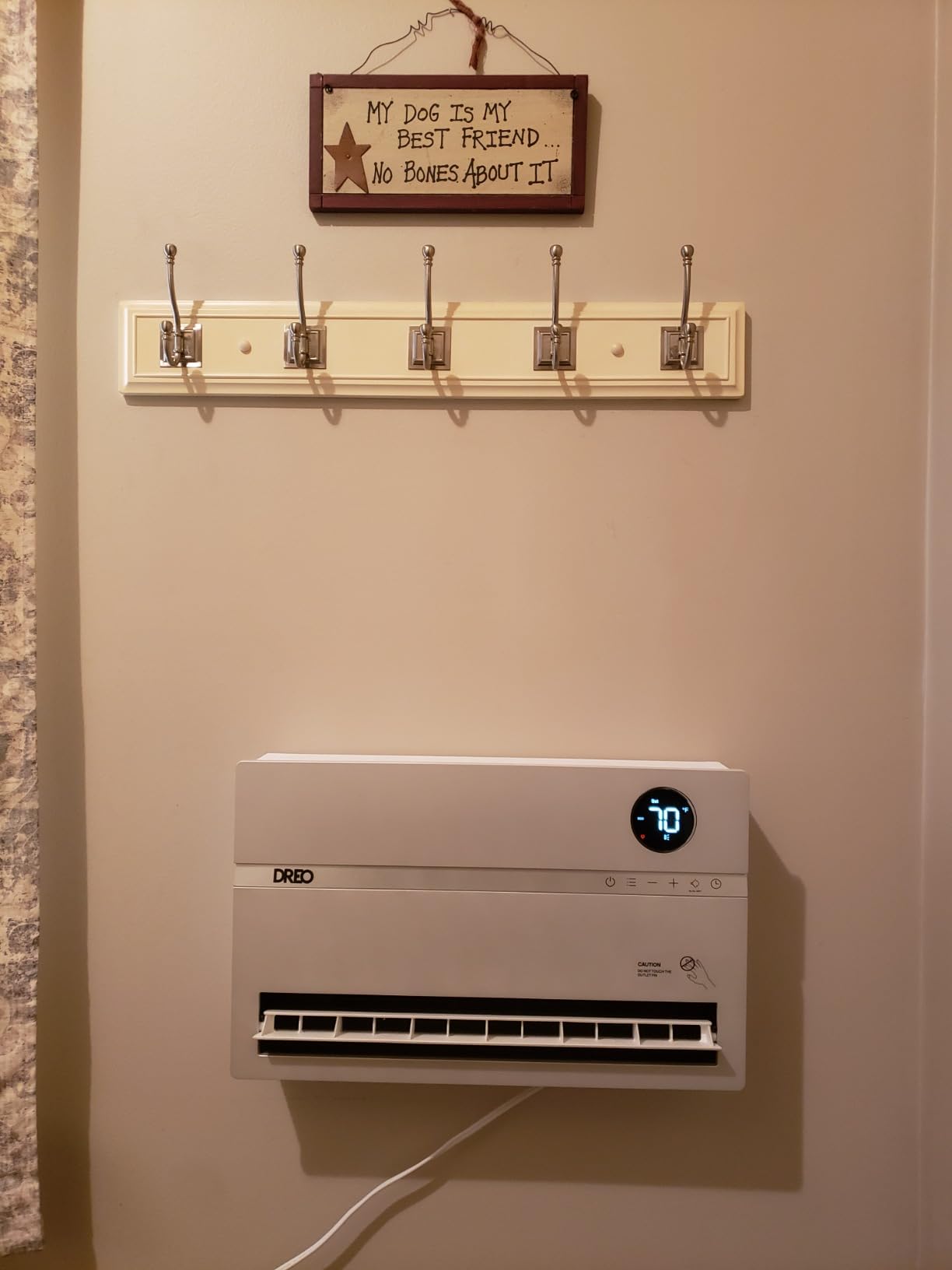 DREO Smart Wall Heater, 1500W Space Heater for Bedroom, White, Standard customer photo 2
