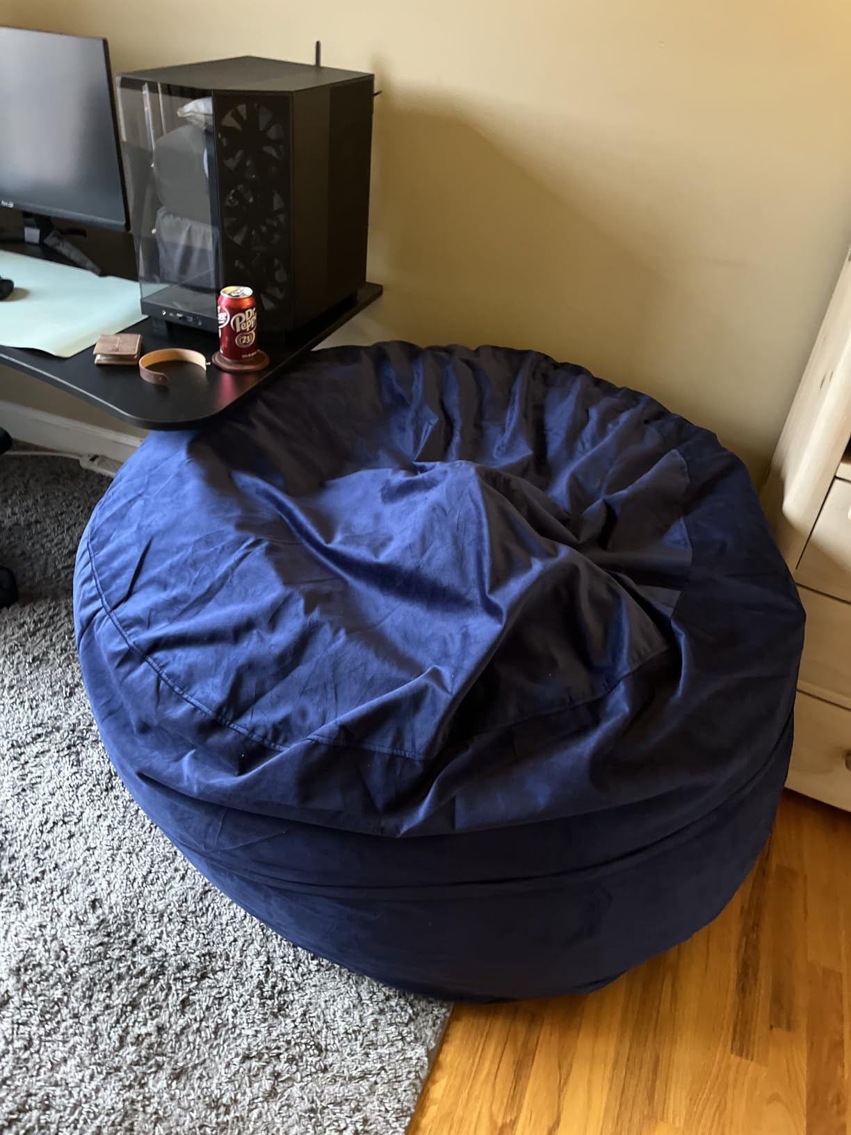 Codi Bean Bag Chair with Filler Included, 4 FT - Comfy Large Beanbag Chairs for Adults - Machine Washable and Soft Mink Bonded Cover - Charcoal Grey, 4ft customer photo 2
