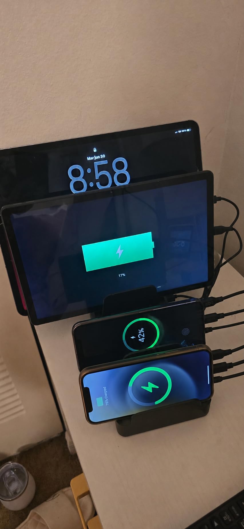 Lcssio 300W Charging Station for Multiple Devices, 8 Port Fast Charger | Fast Charging, Safety Certified, Compact Design, Organized Charging, Multiple Devices at Once, With 6 Cables customer photo 2