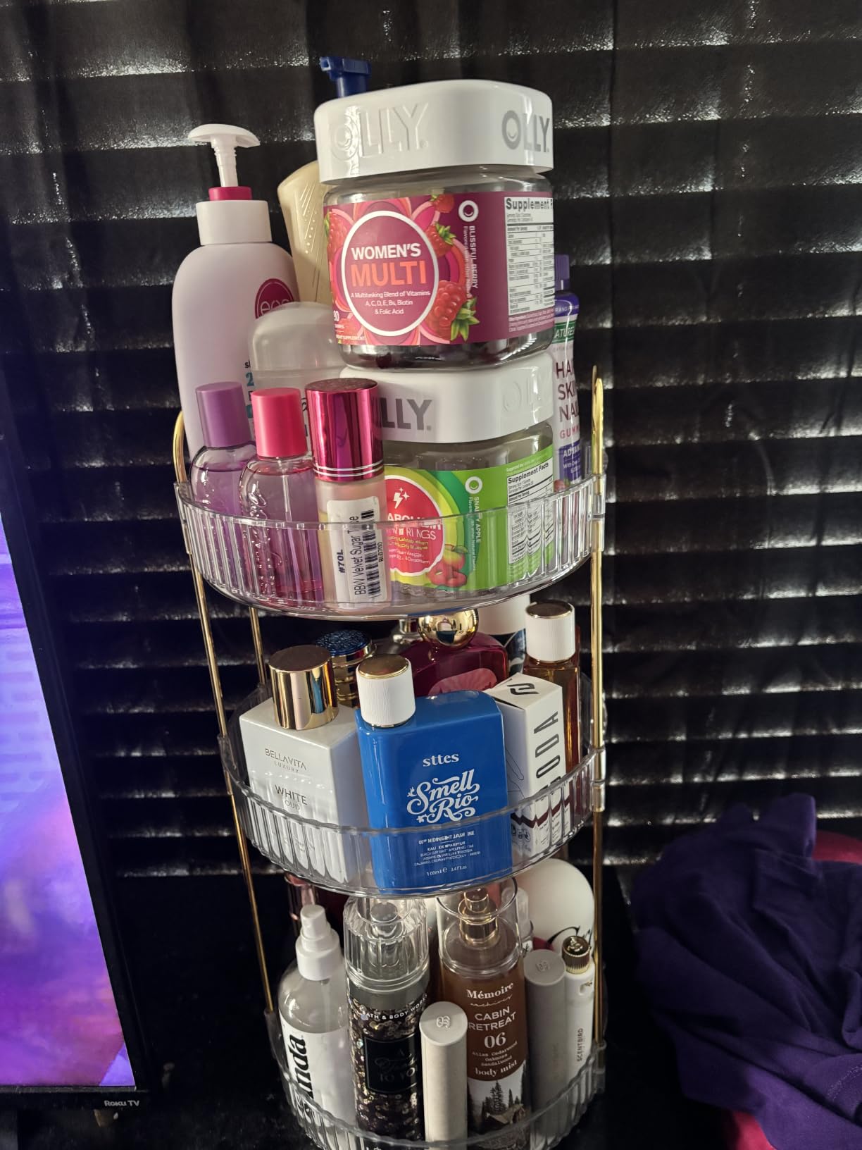 MOKANI 360 Rotating Makeup Organizer for Vanity, 3 Tier Perfume Organizer | Adjustable Multi-Function Spinning Cosmetics Skincare Storage for Bedroom, Dresser, Countertop, Clear customer photo 2