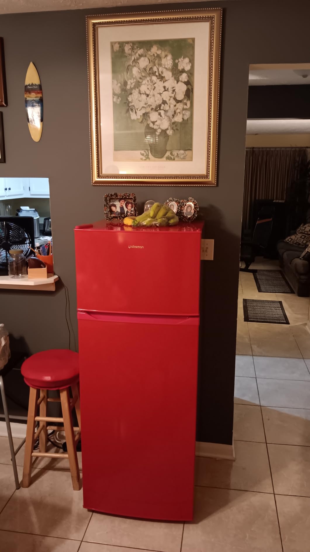 Upstreman 7.7 Cu.Ft. Refrigerator with Freezer Double Door Fridge | 5 Adjustable Thermostat, Large Capacity, Reversible Door Swing, Refrigerator for Apartment, Office, Dorm, Black (BD75) customer photo 2