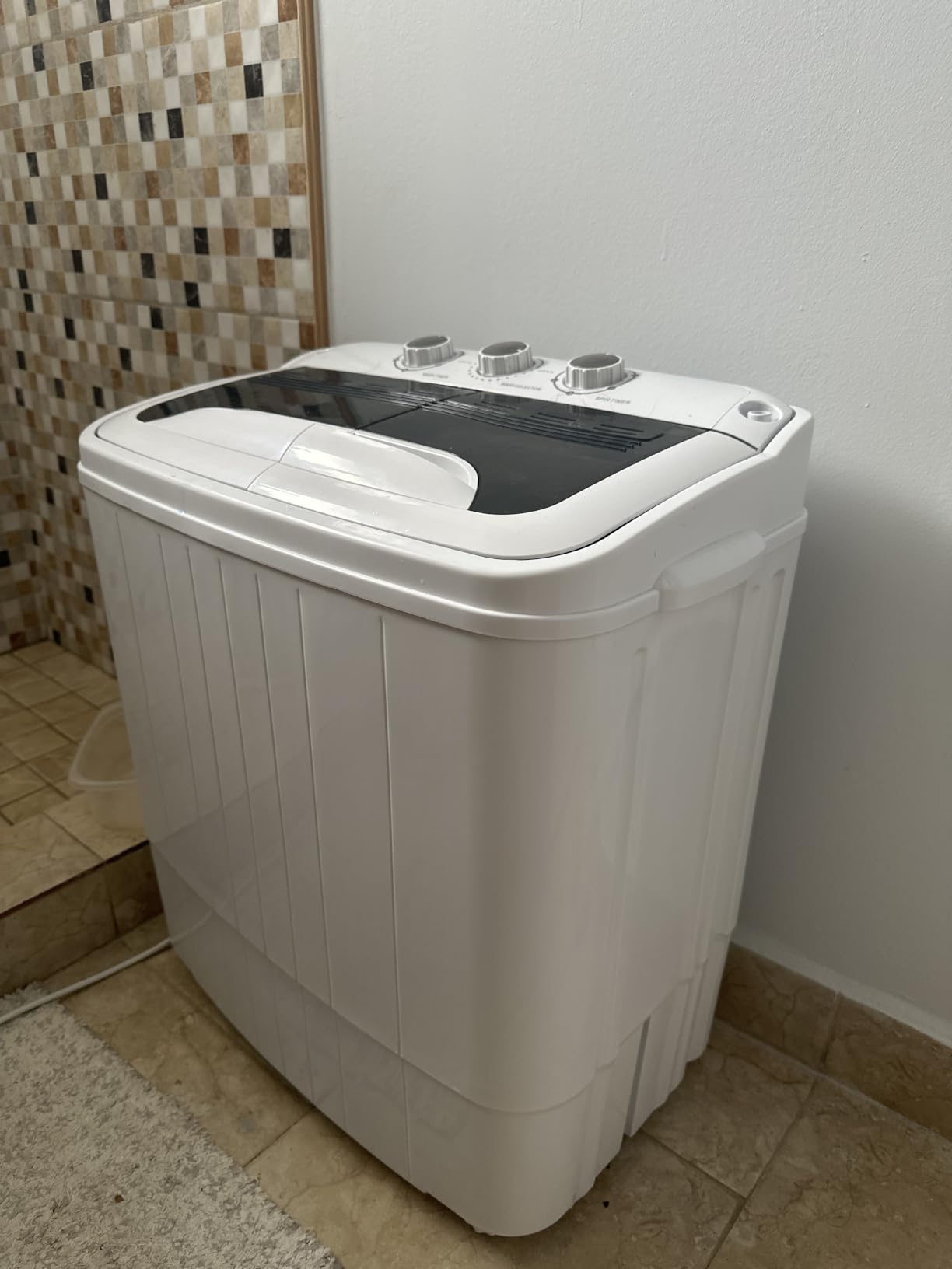 Superday Portable Washing Machine, 25.3lbs Mini Washing Machine and Spin Dryer Combo, Mini Twin Tub Laundry Machine for Camping, Apartments, Dorms, College Rooms, RV, Delicates, Grey customer photo 1