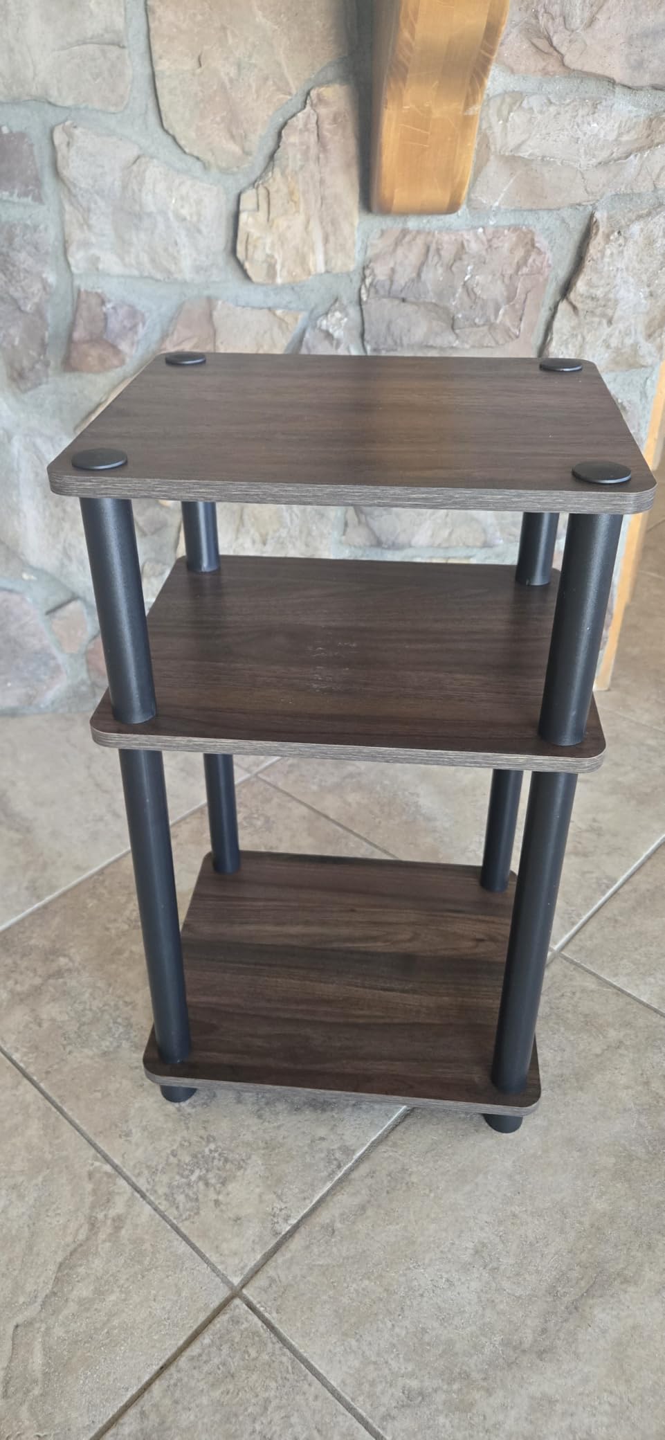 Furinno JUST Toolless 3-Tier Night Stand, Open Storage, Americano | Compact, Narrow Bedside Table, End Table, Side Table, for Bedroom, Dorm customer photo 2