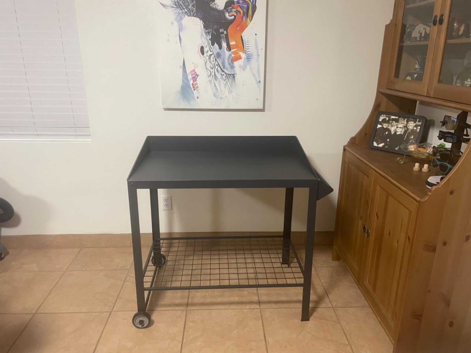 Metal Potting Bench on Wheels, Heavy Duty Weatherproof Work Station, 300 lbs Capacity, All-Weather Metal Bench customer photo 2