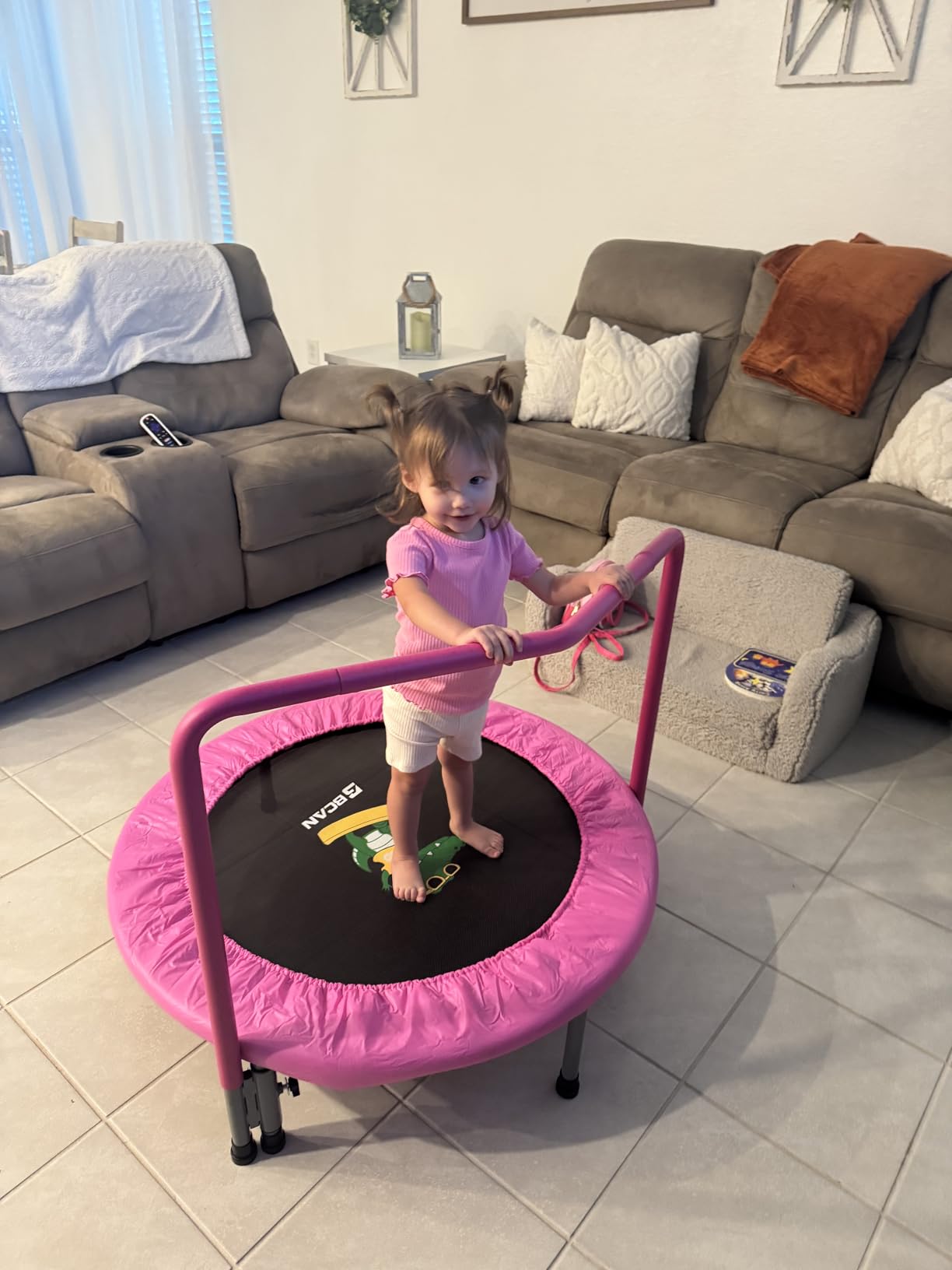 BCAN SP1 36'' Kids Toddler Trampoline Indoor, Foam Handle | FED Fitness | ASTM Certified Safety for kids, Safe Thickened Cover & Sturdy Steel Frame, Easy to Assemble, Max Weight 132 lbs customer photo 2