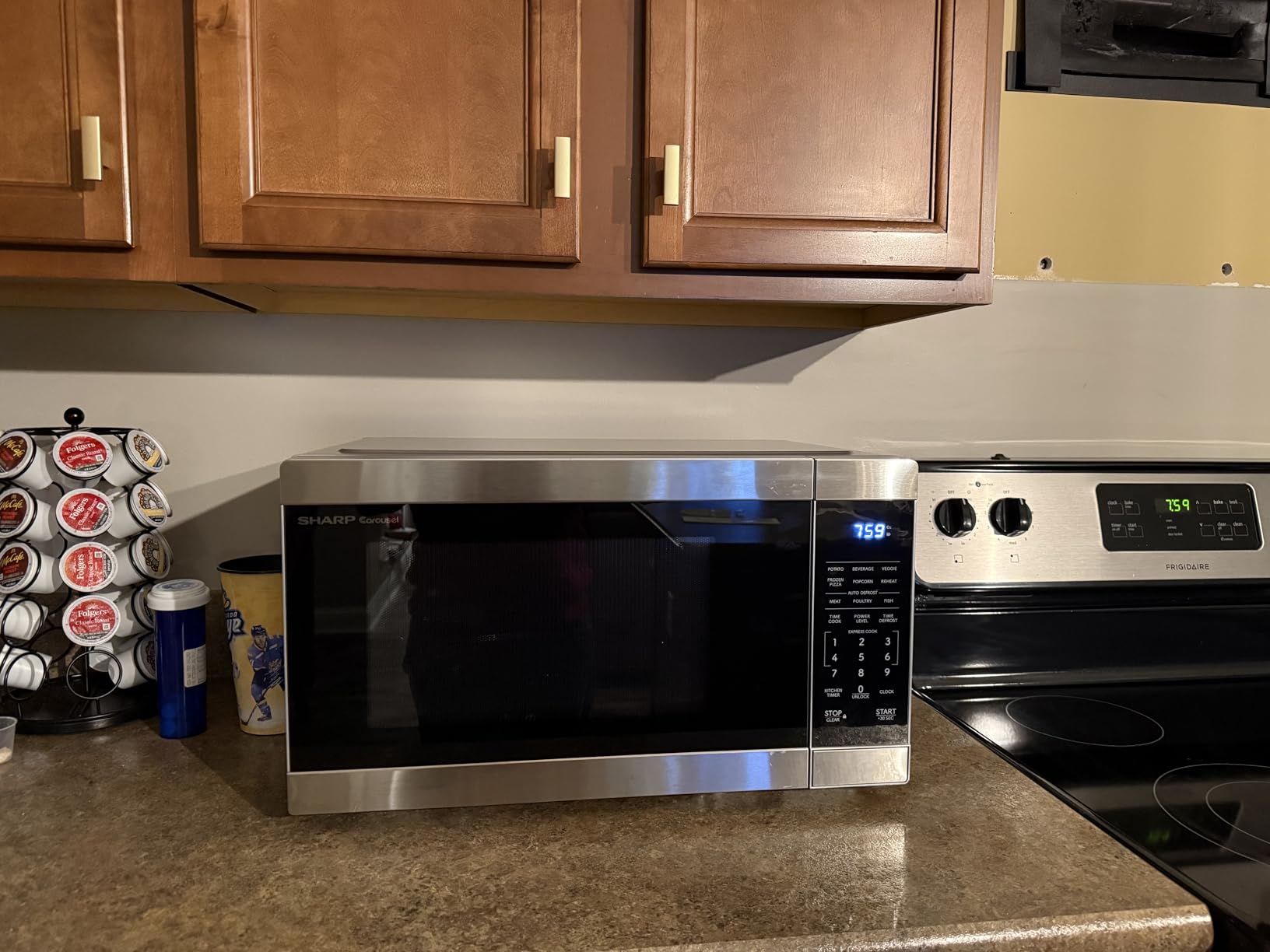 Sharp SMC1162KS 1.1 cu. ft. 1000W Stainless Steel Countertop Microwave Oven | Removable 12.4