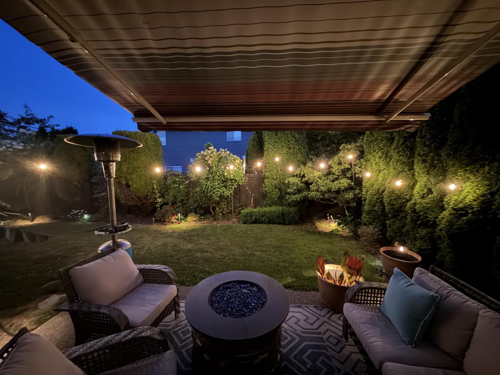 addlon 100FT Outdoor String Lights ST38 LED with Remote Waterproof Dimmable | Shatterproof Replaceable Bulbs, Connectable Hanging Strand for Porch Backyard Patio Garden Deck Outside, Timer, 3 Modes customer photo 2