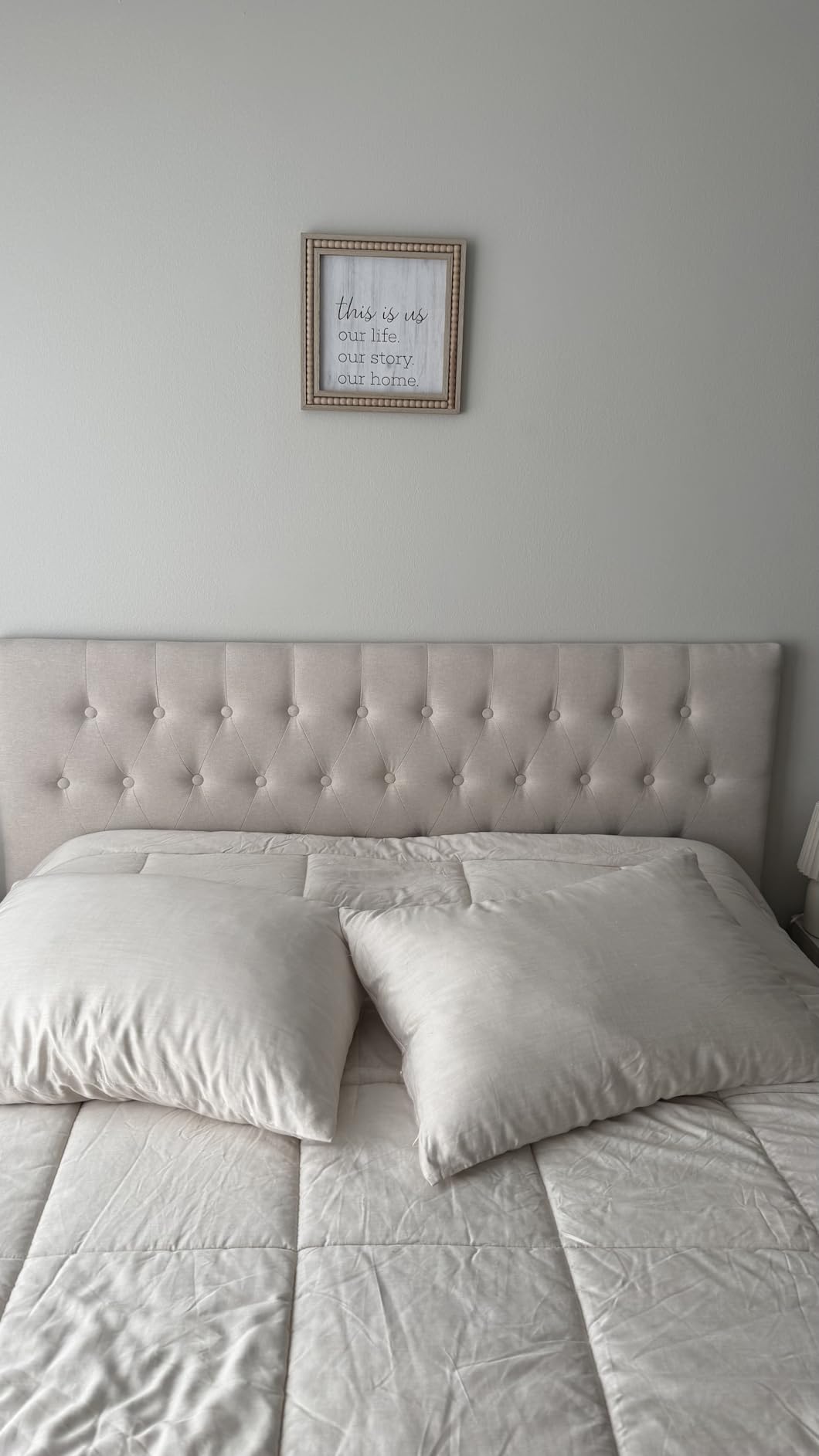 Huatean Home Tufted Upholstered Headboard Queen Size, Solid Wood Head Board with Durable Metal Legs, Adjustable Height Bed headboard from 37