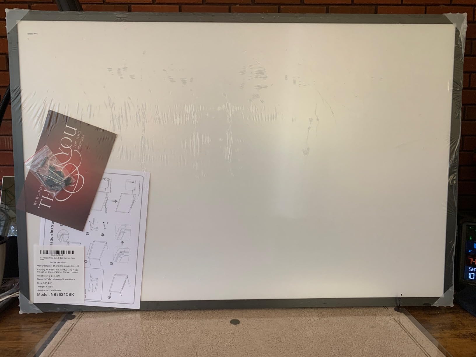 VIZ-PRO Cork Notice Board, 36 X 24 Inches, Cork Bulletin Board with Black Aluminium Frame customer photo 1
