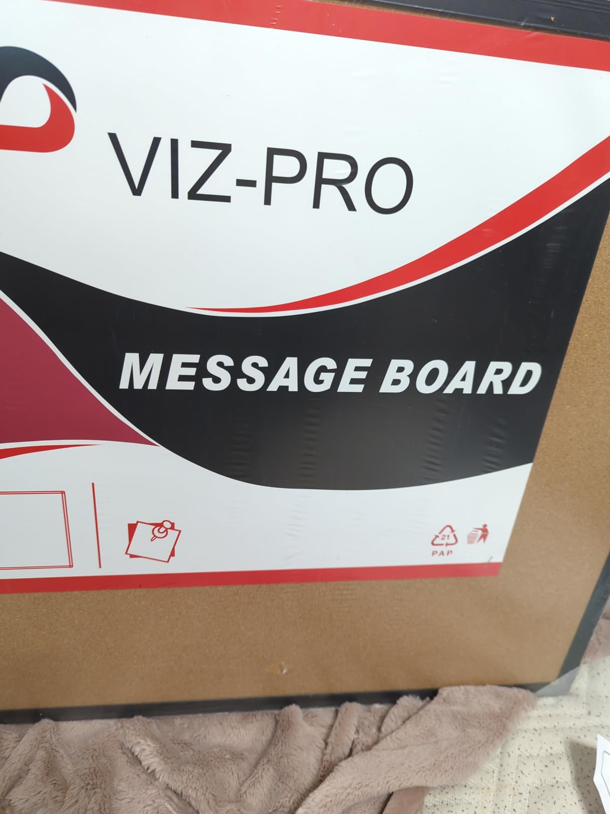 VIZ-PRO Cork Notice Board, 36 X 24 Inches, Cork Bulletin Board with Black Aluminium Frame customer photo 2