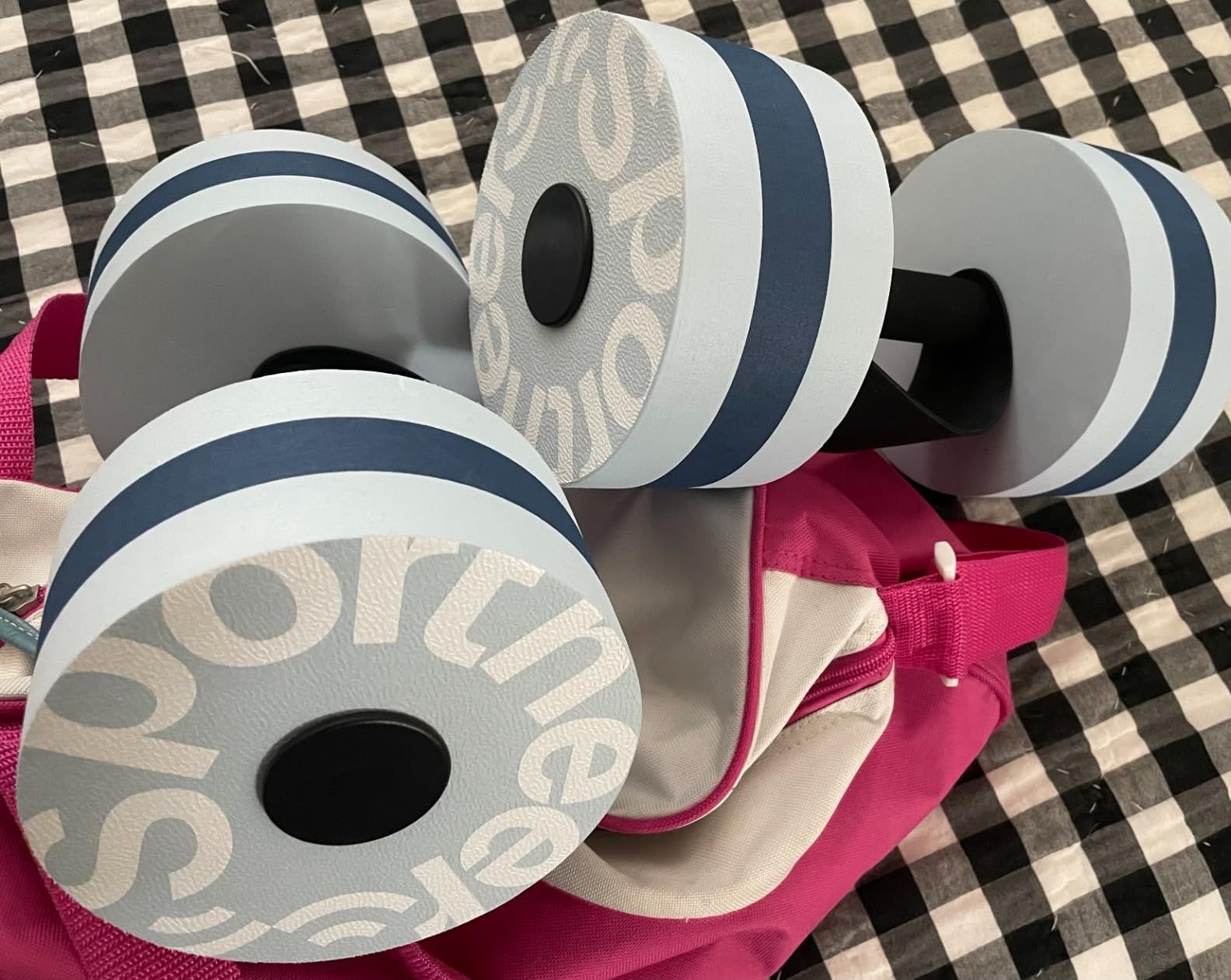 Sportneer Water Weights Aquatic Exercise Dumbbells Water Dumbbell Aerobics Workouts Set of 2 EVA Foam Pool Weights Dumbbells Set Aqua Fitness Barbells Equipment for Water Aerobics Weight Loss customer photo 2