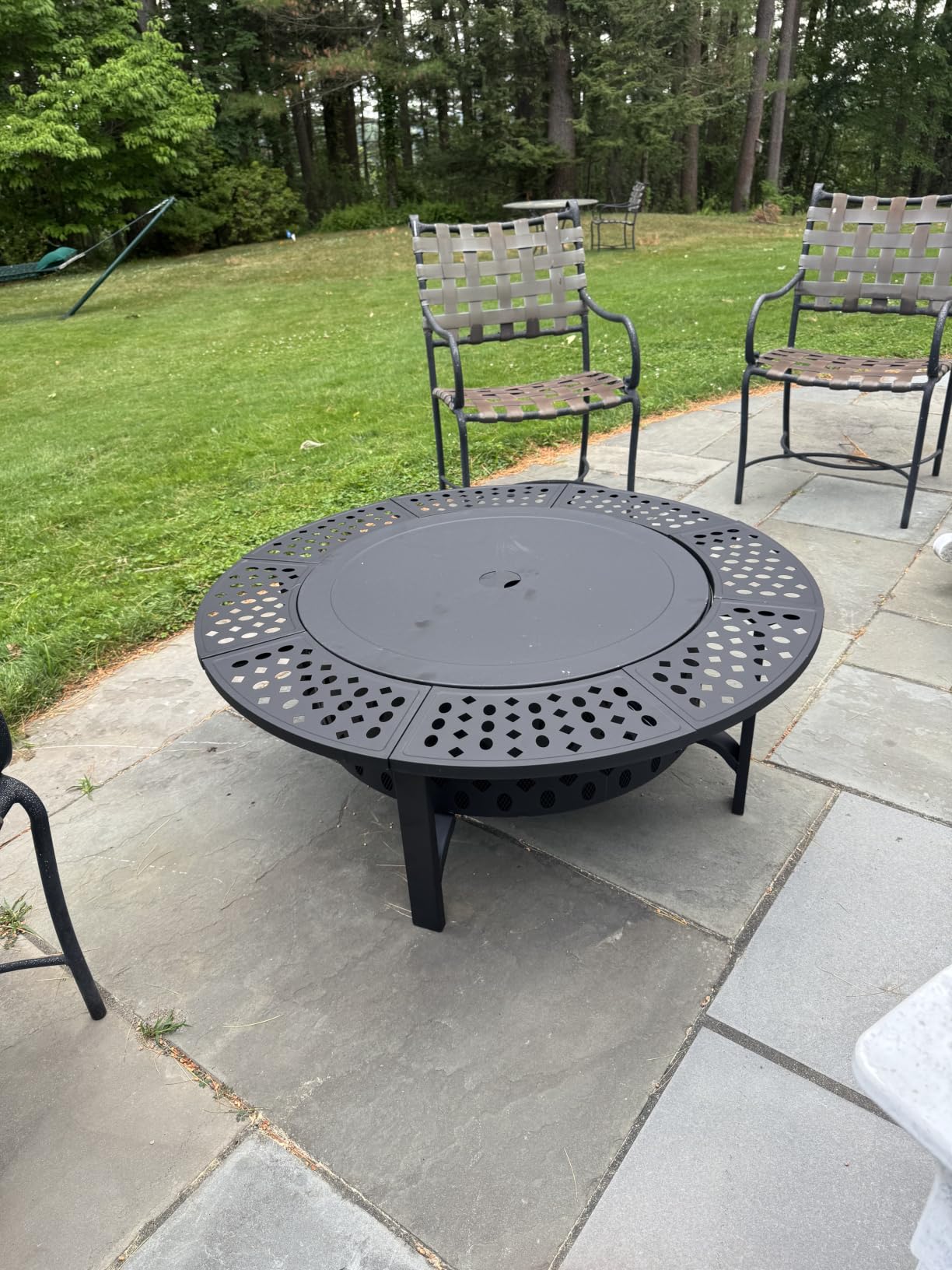 OutVue 42 Inch Fire Pit with 2 Grills, Extra Large Wood Burning Fire Pits for Outside with Lid & Poker, Heavy Duty Firepit,BBQ& Outdoor Firepit & Round Metal Table 3 in 1 for Patio, Picnic, Party customer photo 2