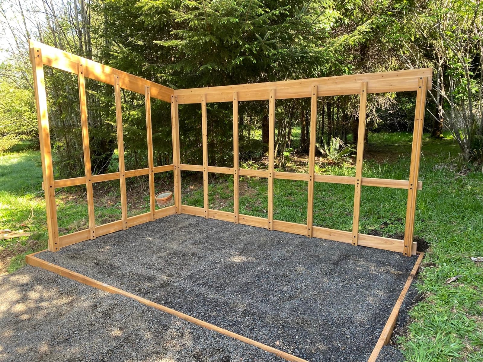 Backyard Discovery Willow 9' x 6' Cedar Wood and Polycarbonate Walk-in Greenhouse Kit with Exhaust Fan, Windows, Hose Hook-Ups, PowerPort, Staging Shelves for Year-Round Outdoor Gardening customer photo 2