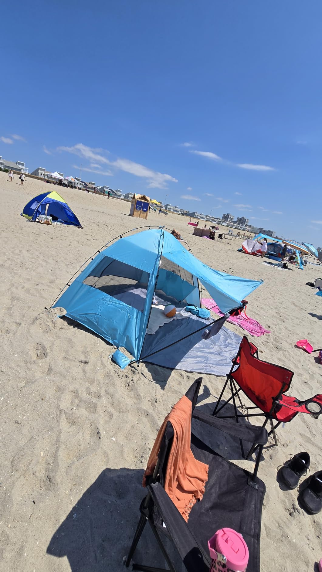 Elegear CumbreX Beach Tent Sun Shelter with Canopy, 4-5 Person, Sky Blue | UPF 50+ UV Protection, Easy Setup, Portable & Lightweight, Double Silver Coating, Pop Up Sun Shade Shelter, Beach Cabana customer photo 1