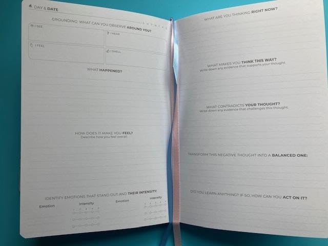 Clever Fox Mental Health & Anxiety Journal - Guided CBT Journal with Prompts for Self Help & Stress Relief - Mood & Emotion Tracker, 5.8x8.3
