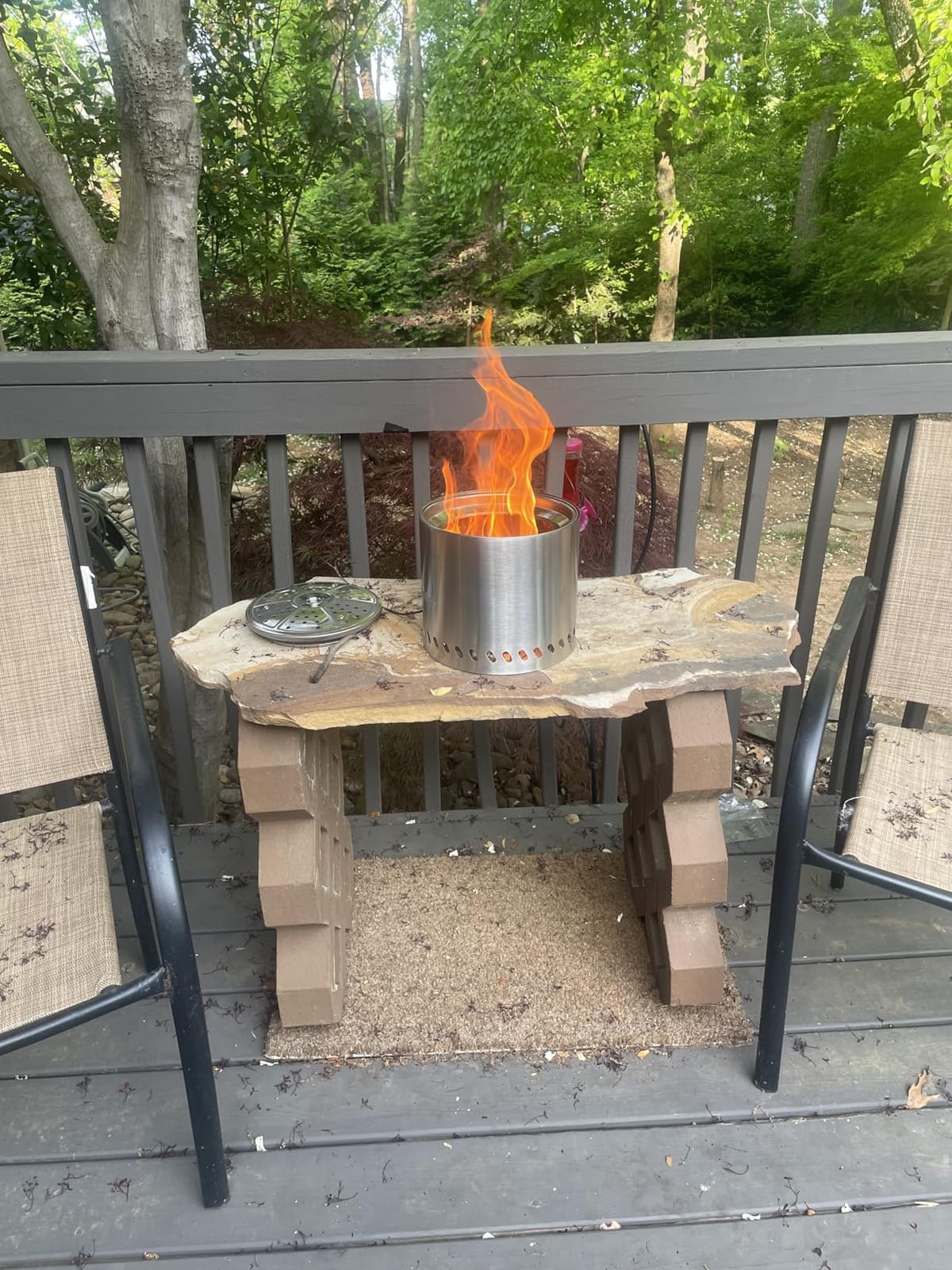Tabel Top Fire Pit Mini, Portable Firepit Outdoor, 5.5 Inch Tabletop Firepit Stainless Steel customer photo 2