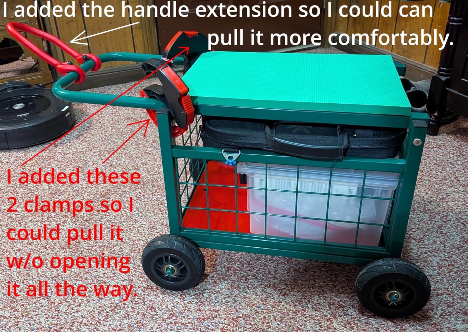 Garden Cart with Seat, 3-in-1 Rolling Seat with Wheels for Gardening Seniors | Upgraded Heavy Duty Gardening Cart with Seat, Supports up to 600 LBS customer photo 2