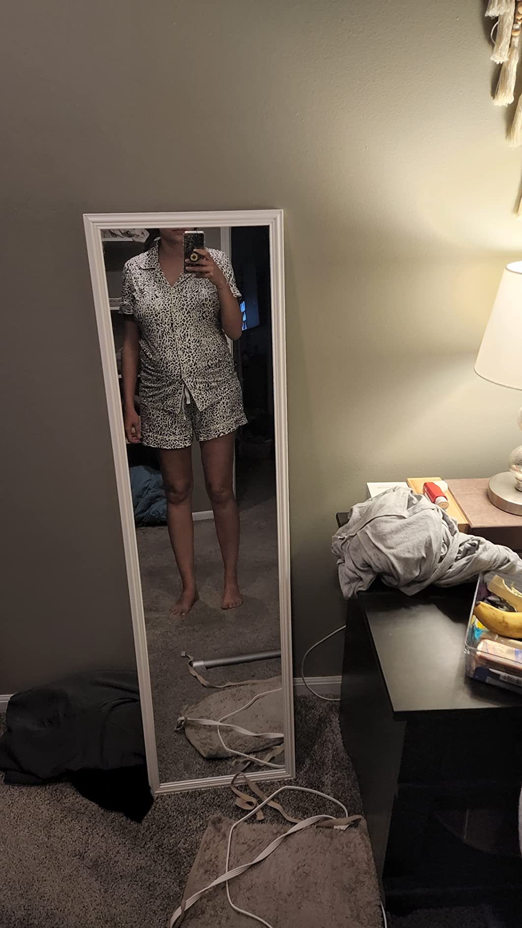 Women's Cooling Bamboo Viscose Pajamas Shorts Set Button Front customer photo 2