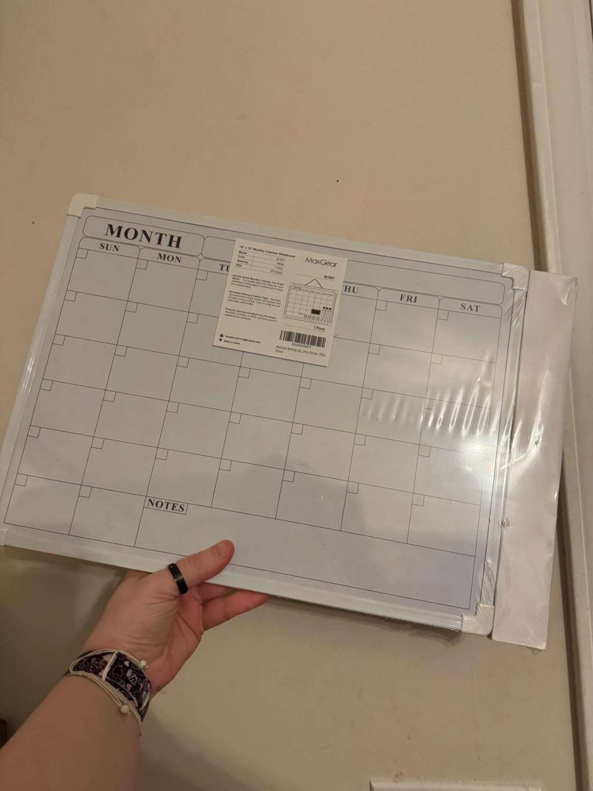 MaxGear Monthly Calendar Dry Erase Board for Wall, 16