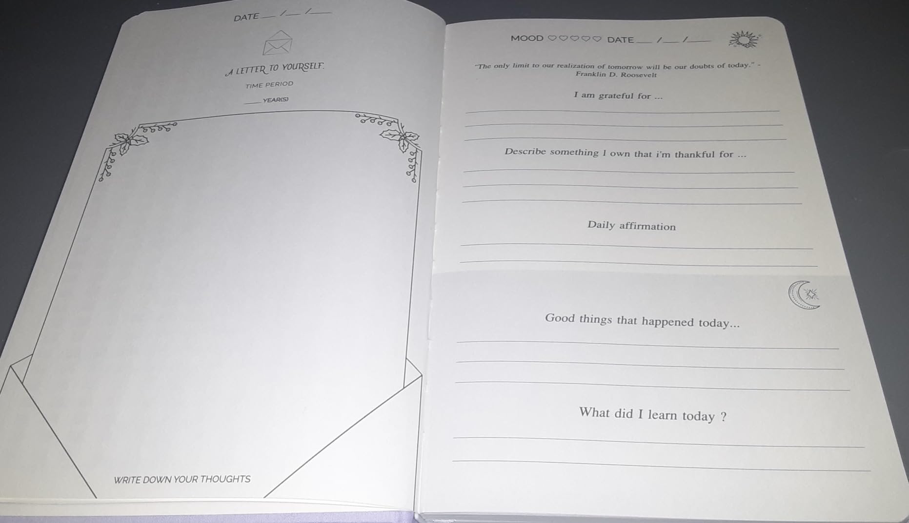 Yoment Gratitude Journal for Women, Guided 5 Minute Self Care Journal | Undated 6-month journal with mindfulness prompts, affirmations, linen hardcover and thick paper for daily reflection customer photo 2