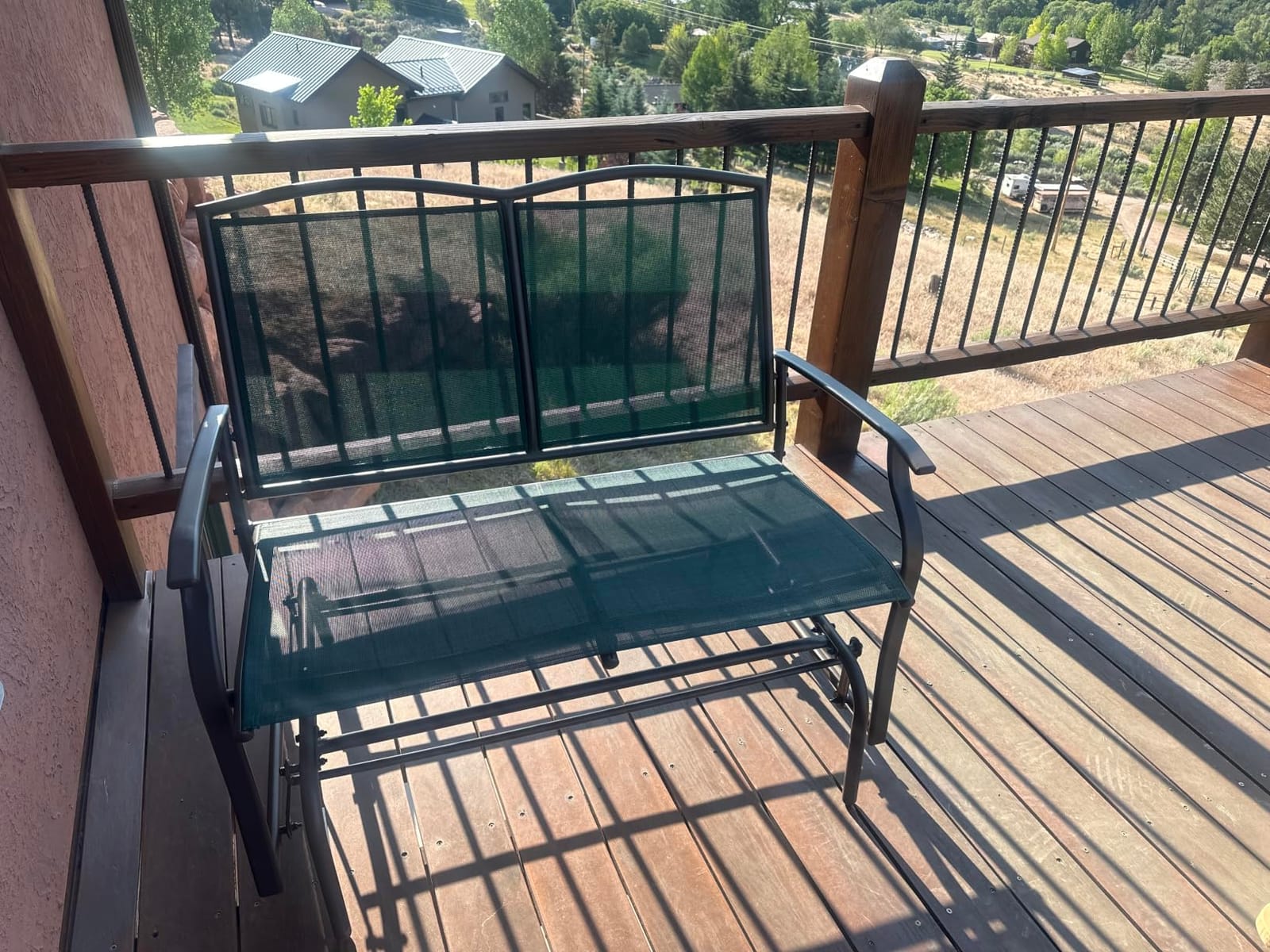 Best Choice Products 2-Person Outdoor Patio Swing Glider Steel Bench Loveseat Rocker for Deck, Porch w/Textilene Fabric, Steel Frame - Dark Gray customer photo 1