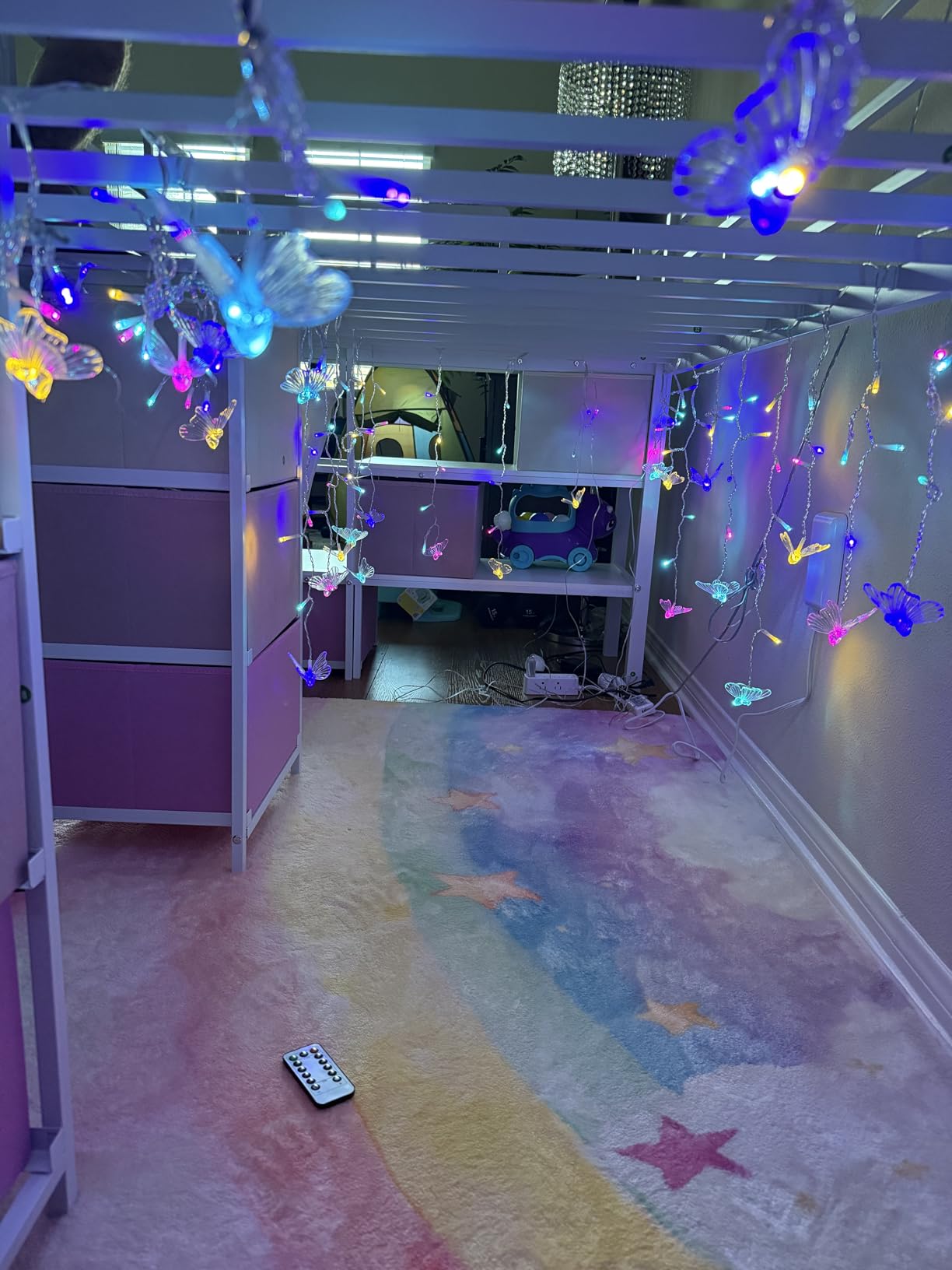 Butterfly Fairy Lights for Bedroom Curtain Lights Twinkle Pastel Cute String Lights Led Hanging for Kids Girls Room for Wall Bed Ceiling Decor with Remote Dimmer customer photo 1